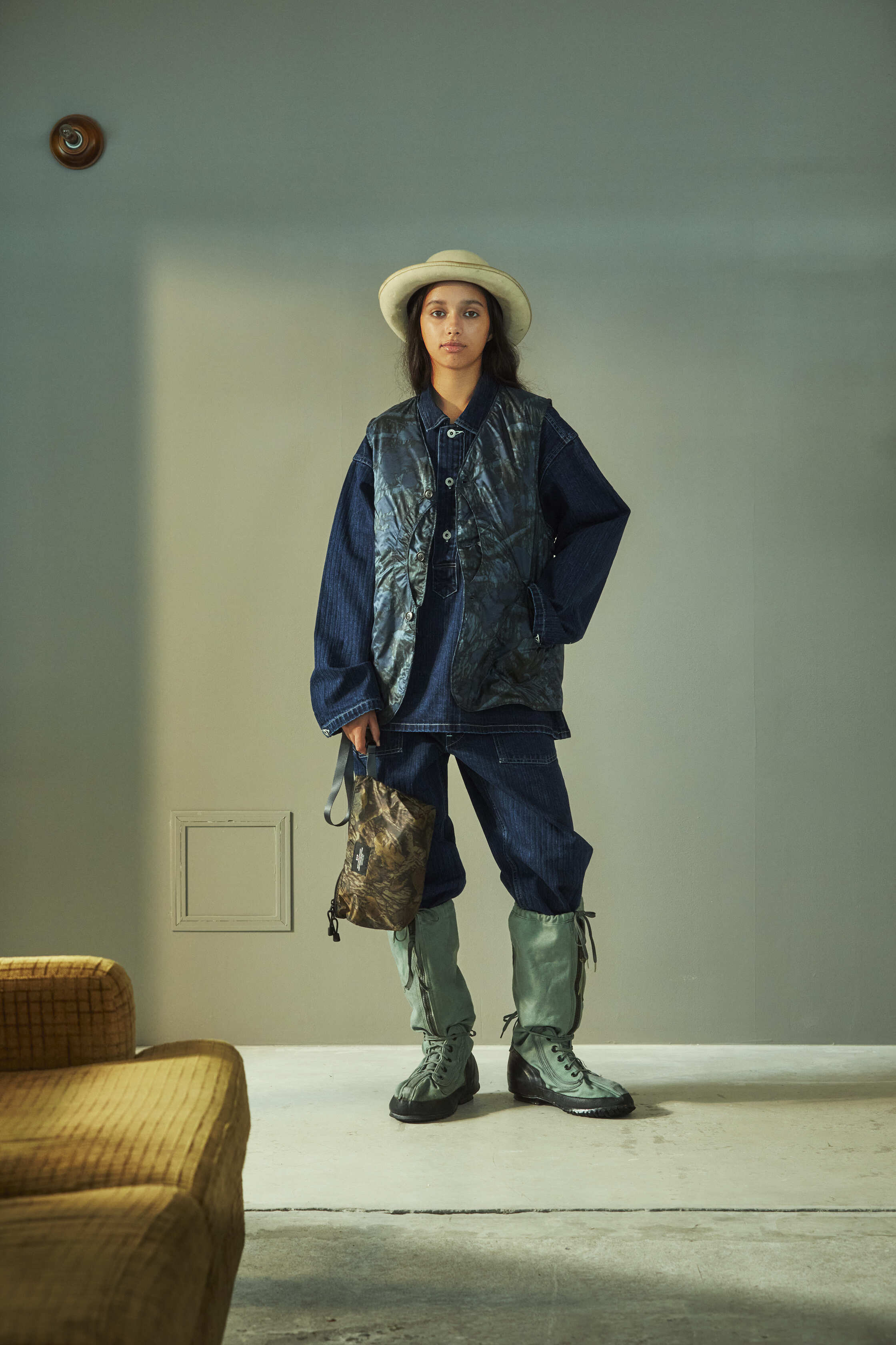 #1512-NC2 Royal Traveler : nylon forest camo blue jungle