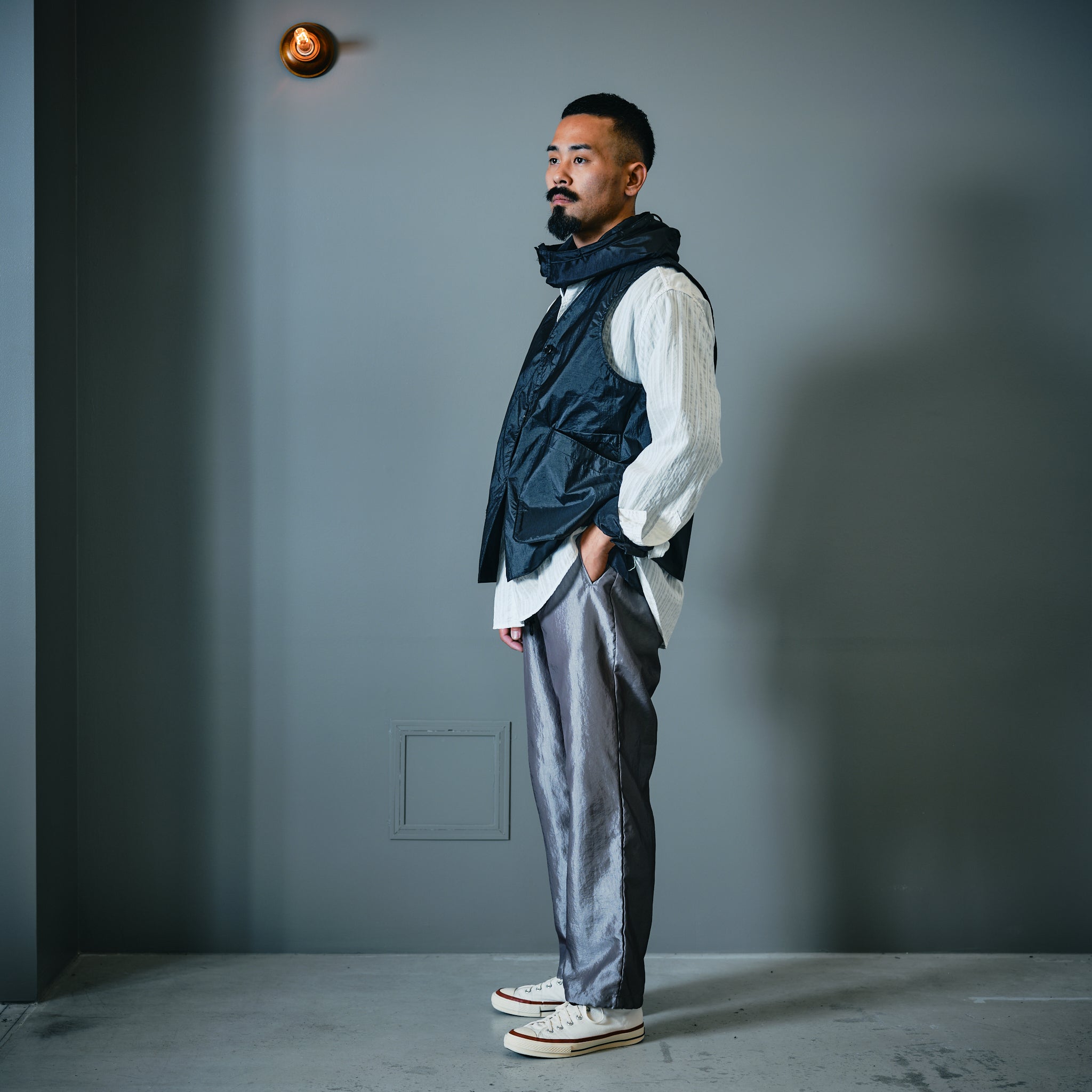 #3121-MP1 USN Utility Coat : micro print grey