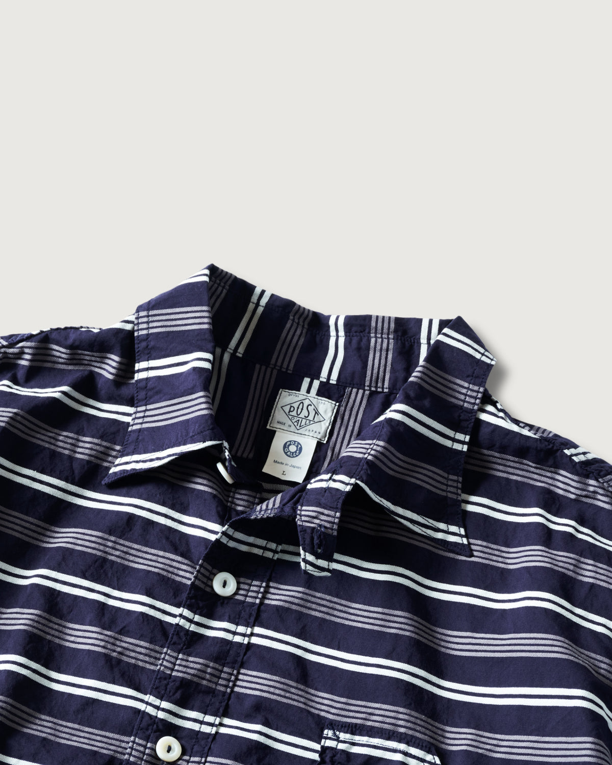 #1201S-HSN No.1 Shirt S/S : horizontal stripe navy