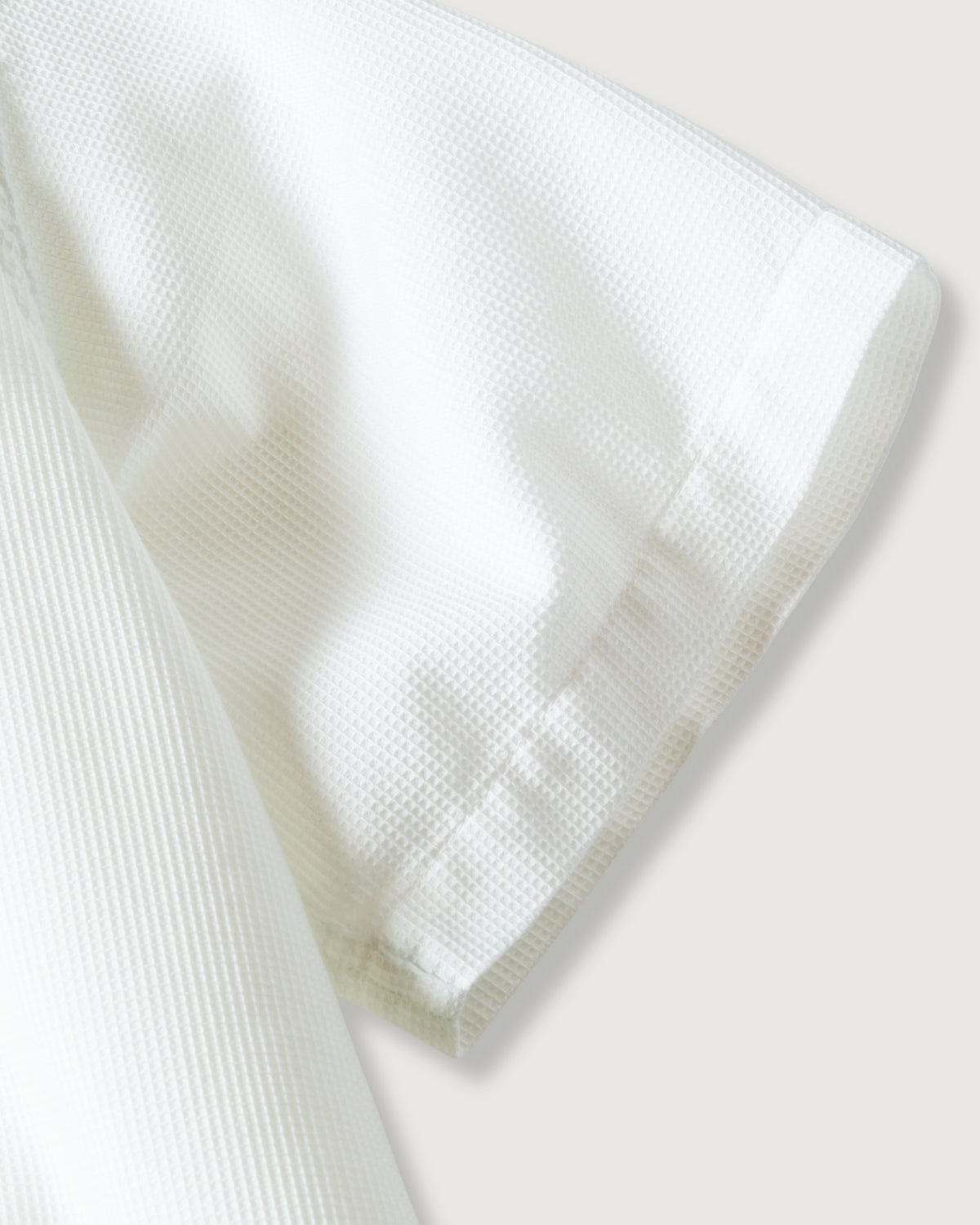 #1203S-PCW Band Collar Shirt S/S : PC waffle white