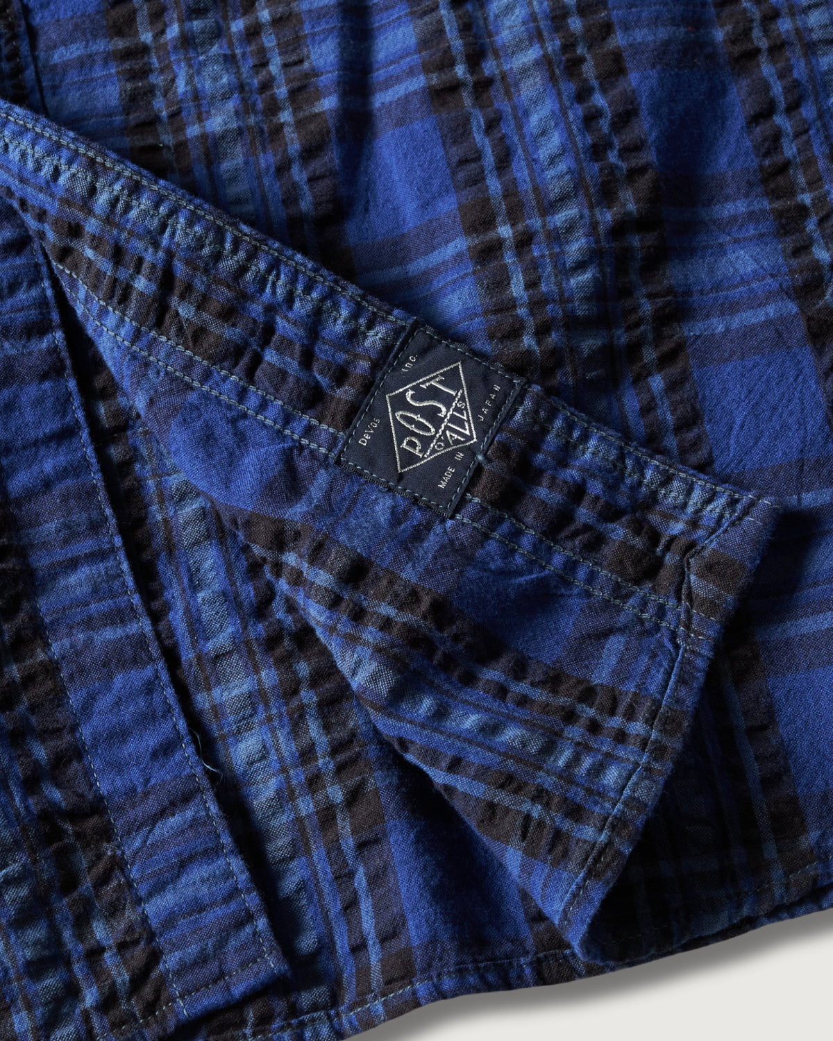 #1206S-SSB No.6 Shirt S/S : seersucker blue plaid