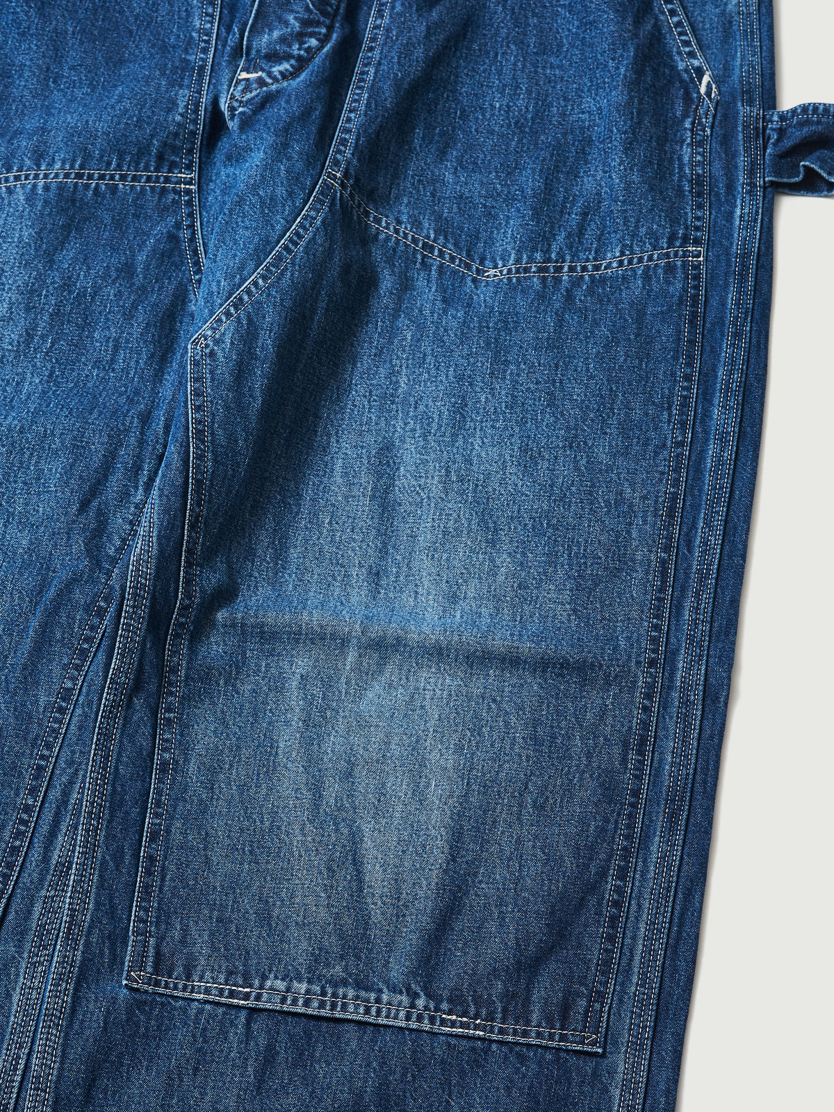 #1302-01W W-Knee Dungarees : 10 oz.denim indigo worn wash