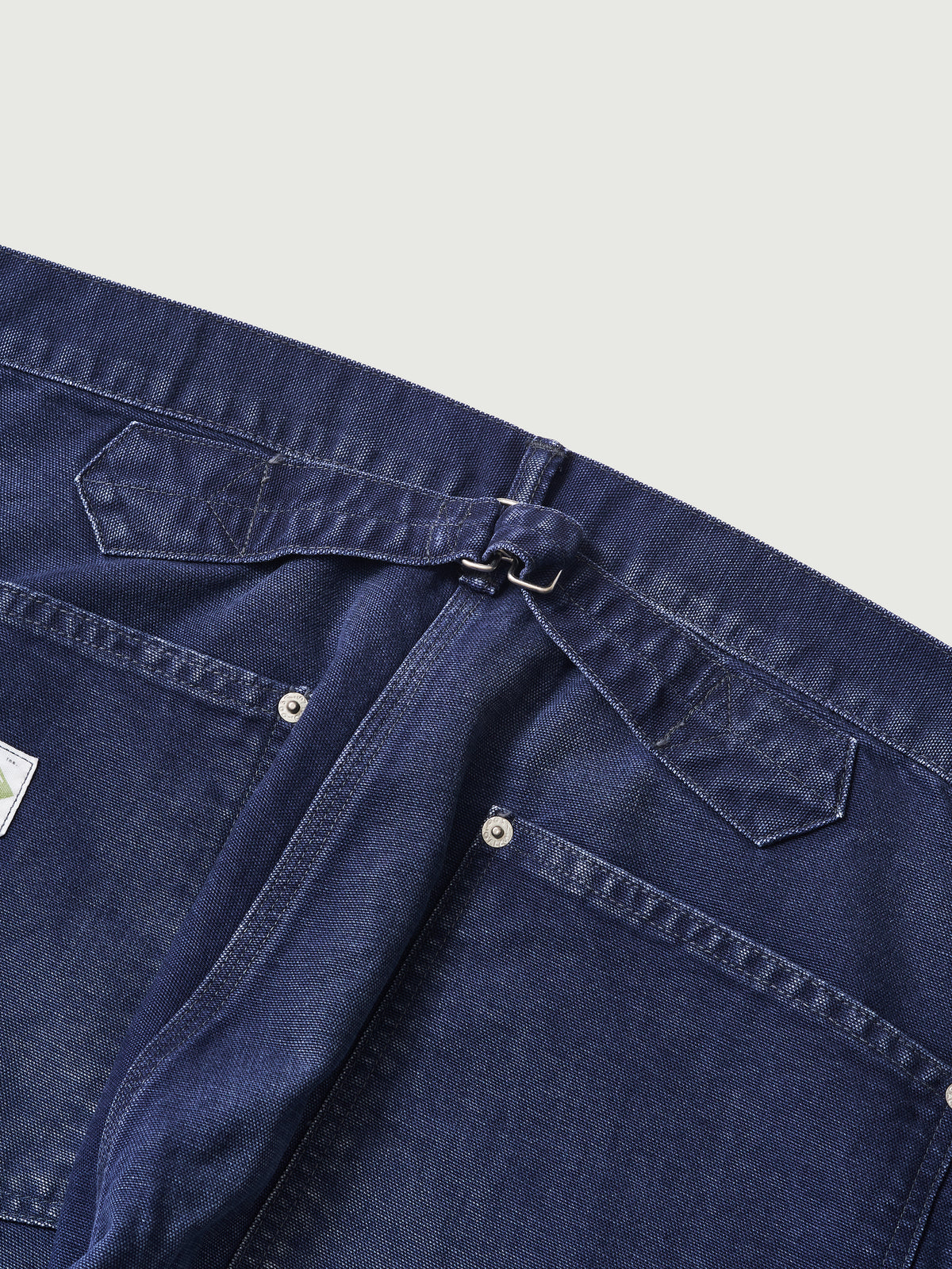 #1302-CN W-Knee Dungarees : vintage canvas navy bio stone wash