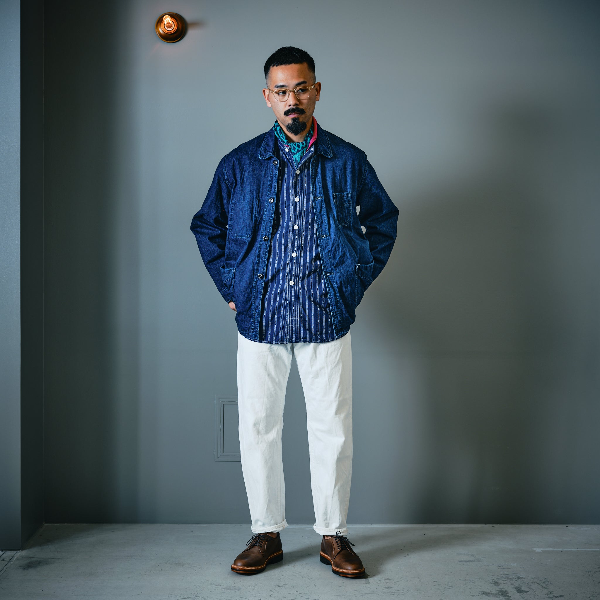 #3306-WD No.8 Five Pocket : 12oz. Denim white