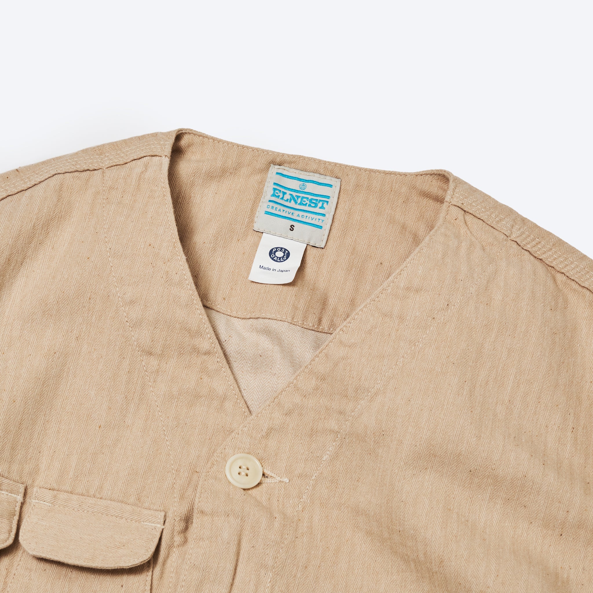 EP02-CHN ELNEST x Post O'Alls All-in-One:cotton herringbone natural
