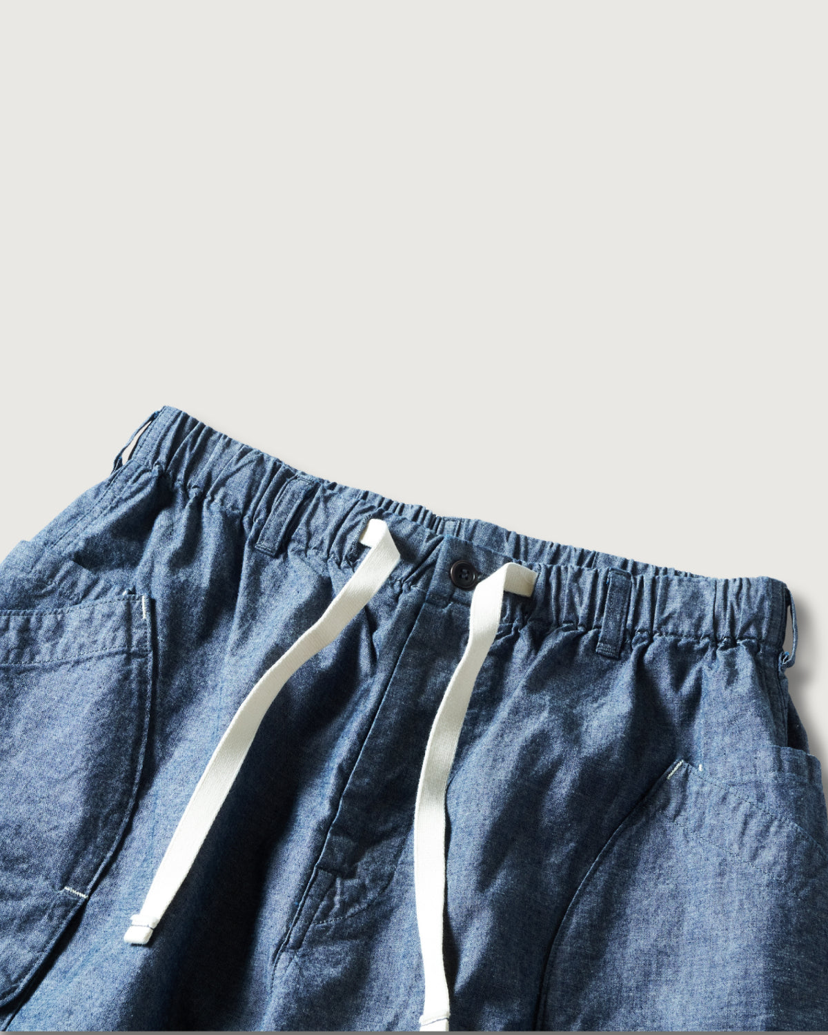 #2323E-MC E-Z DEE's Shorts : medium weight chambray indigo