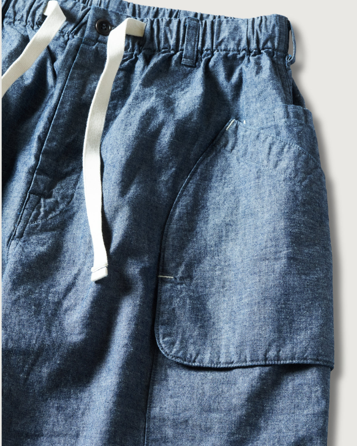 #2323E-MC E-Z DEE's Shorts : medium weight chambray indigo
