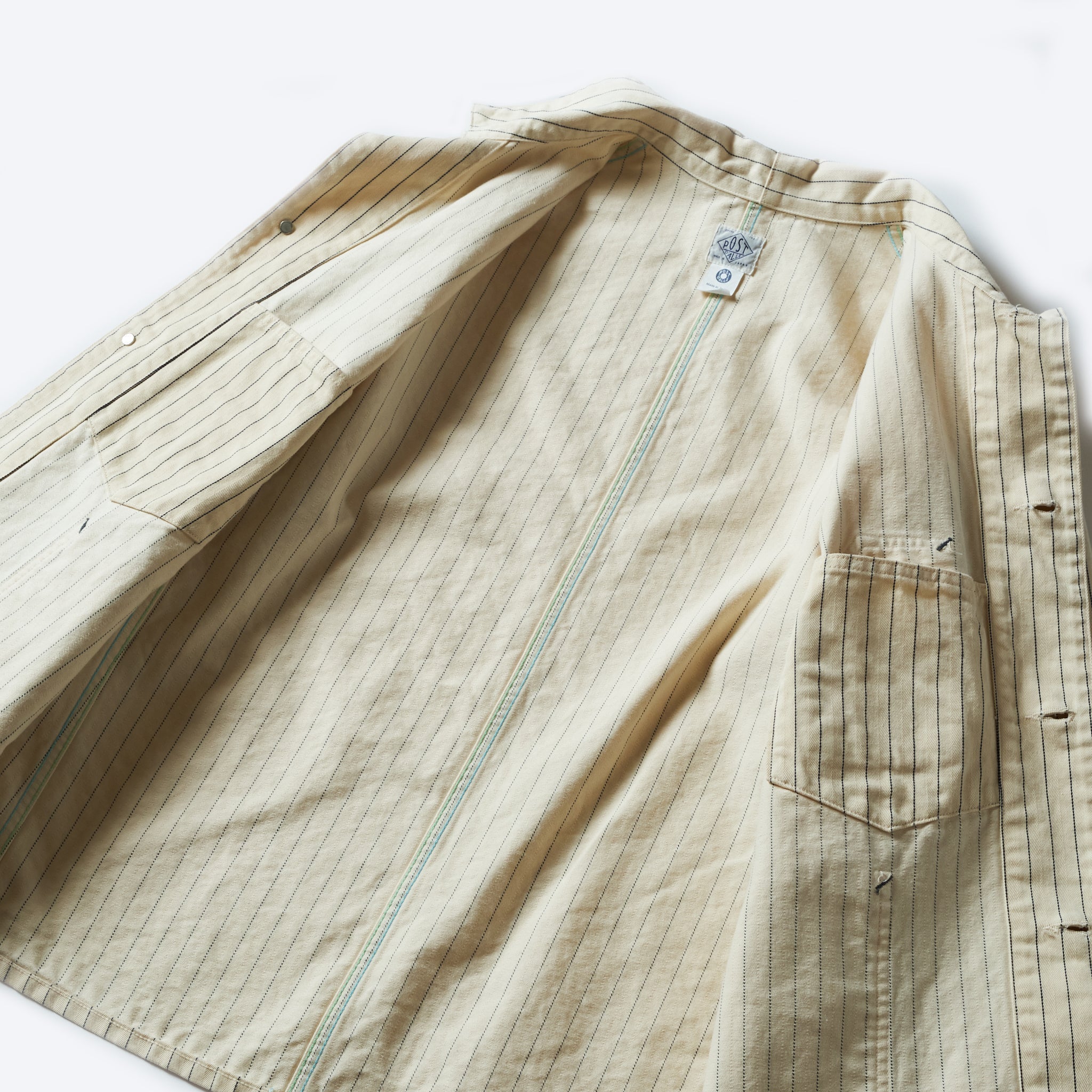 #1111-HBS De Luxe Railroader : HBT stripe natural