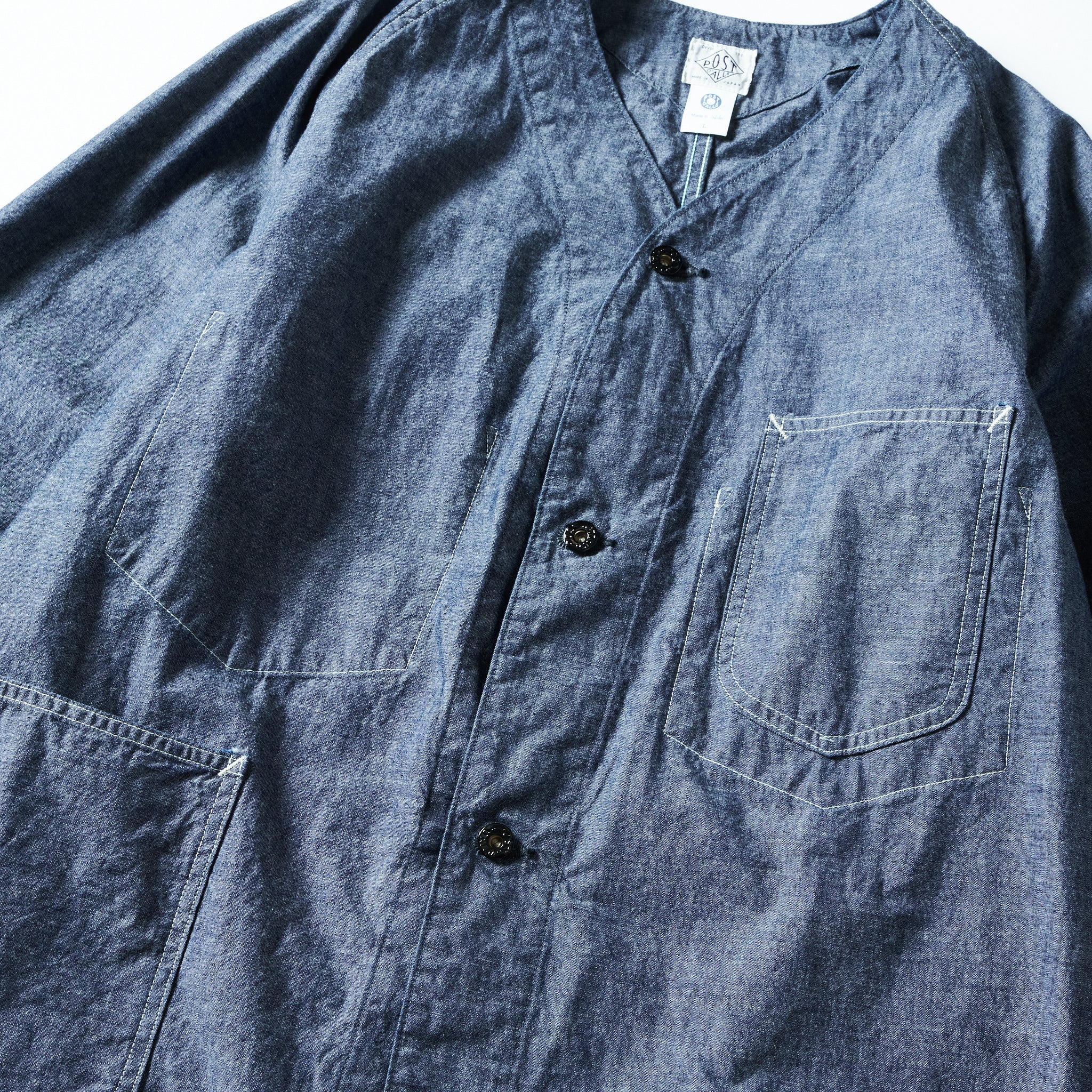 #3124DV-MC POST 45 DV : medium weight chambray indigo