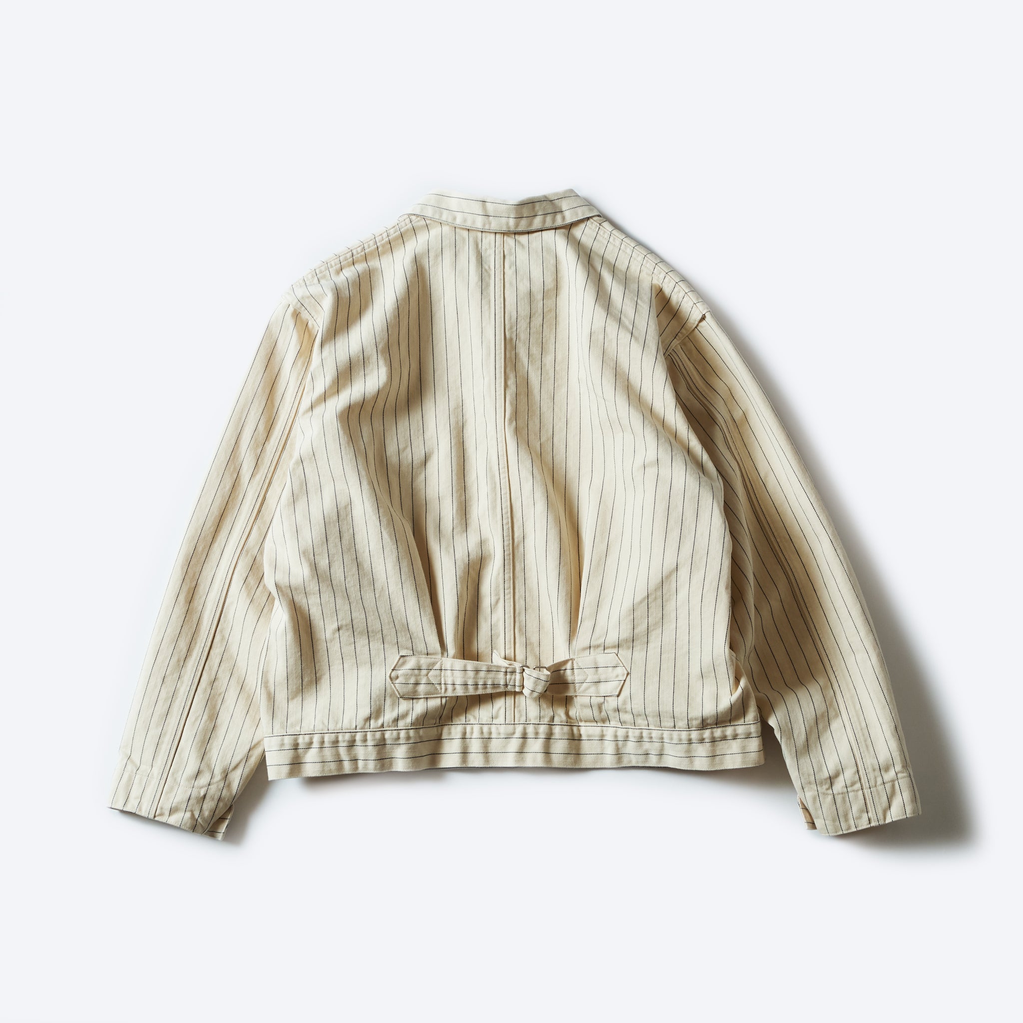 #1110R-HBS Mechanic Blouse 2 : HBT stripe natural