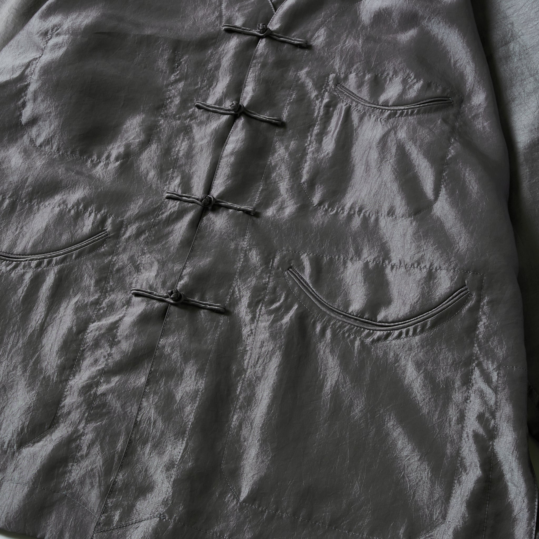 #3117-MTS POST Chinois De Luxe : metallic taffeta silver grey