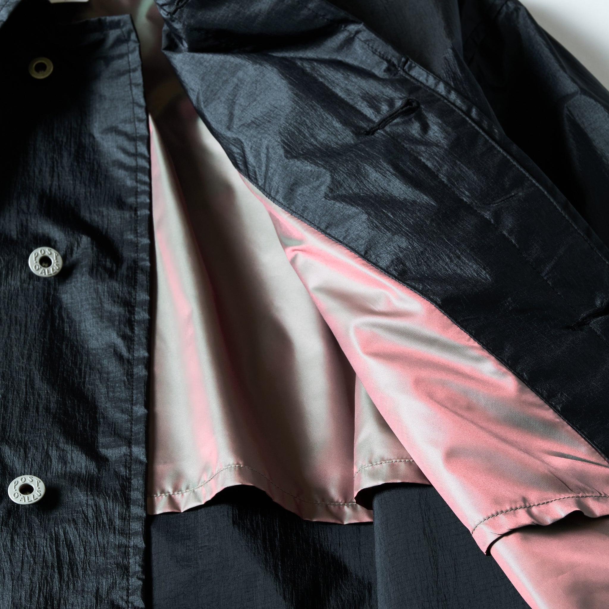#3121-MTB USN Utility Coat : metallic taffeta black