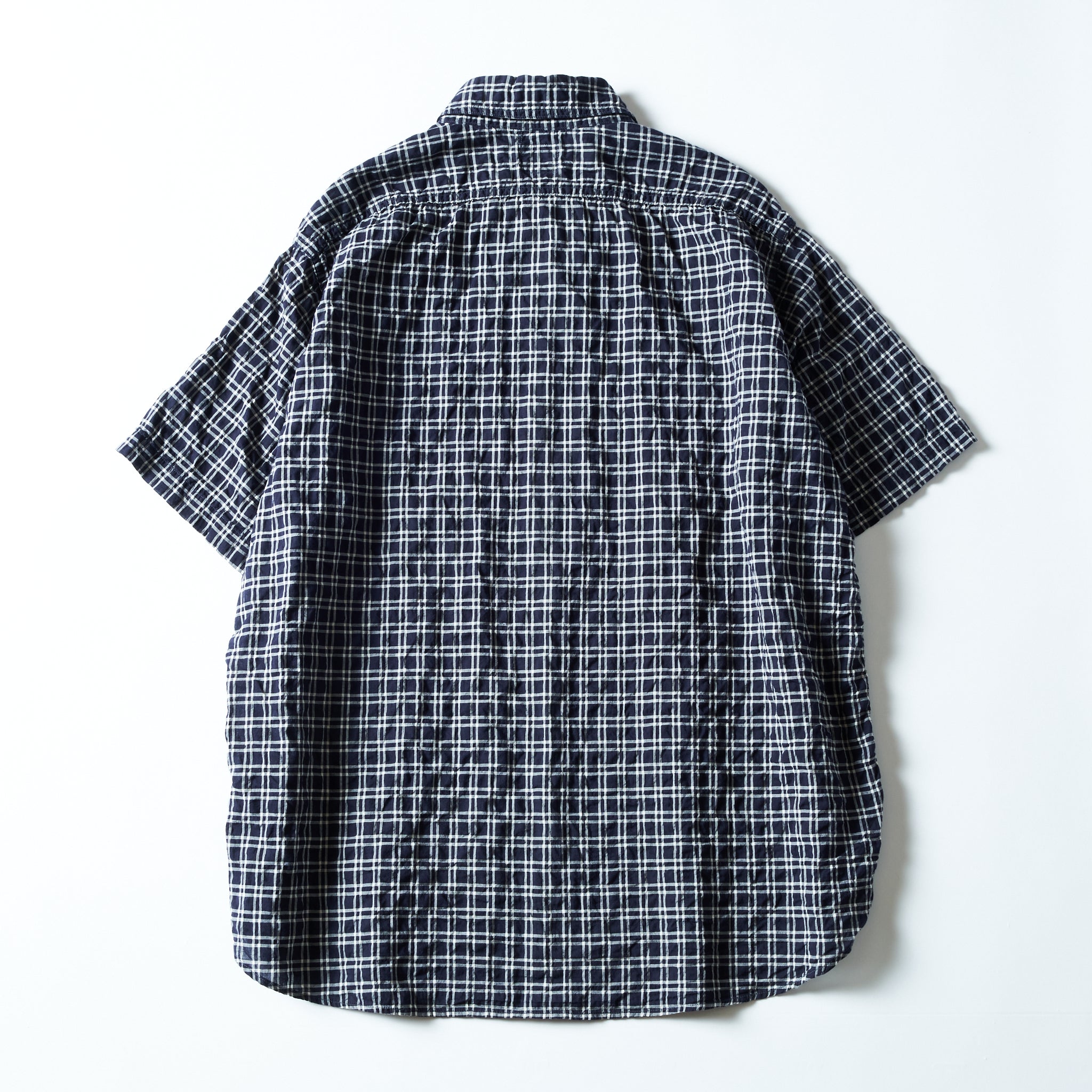 #1206S-SSN No.6 Shirt S/S : seersucker navy plaid
