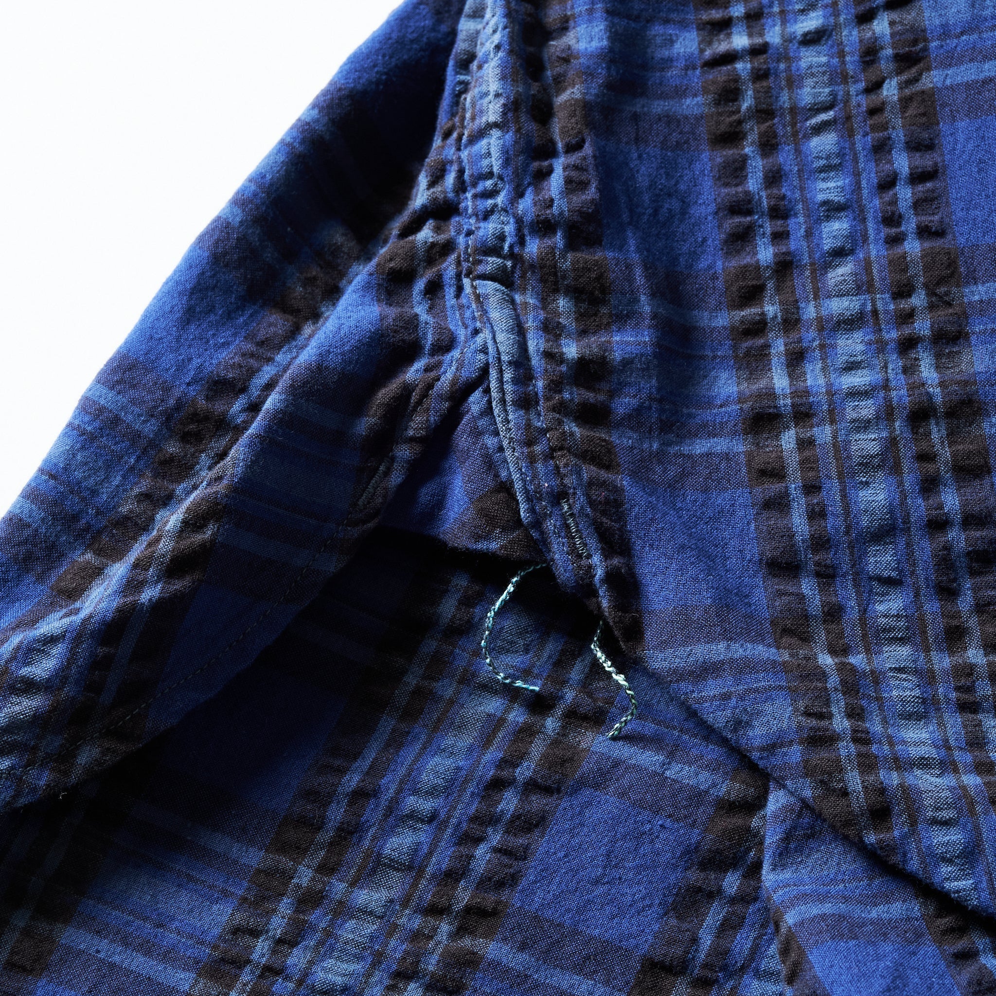 #1206S-SSB No.6 Shirt S/S : seersucker blue plaid