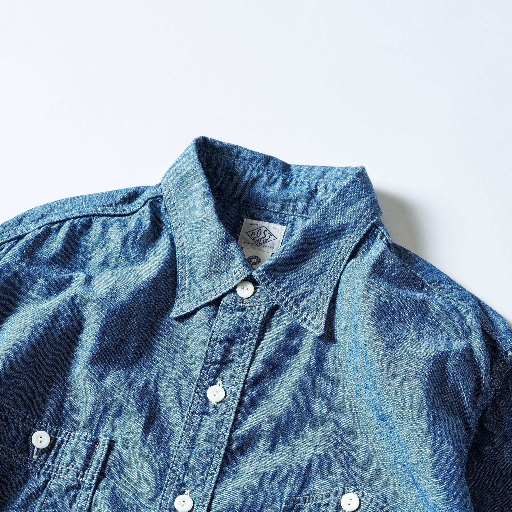 #1206S-CC No.6 Shirt S/S : classic chambray indigo