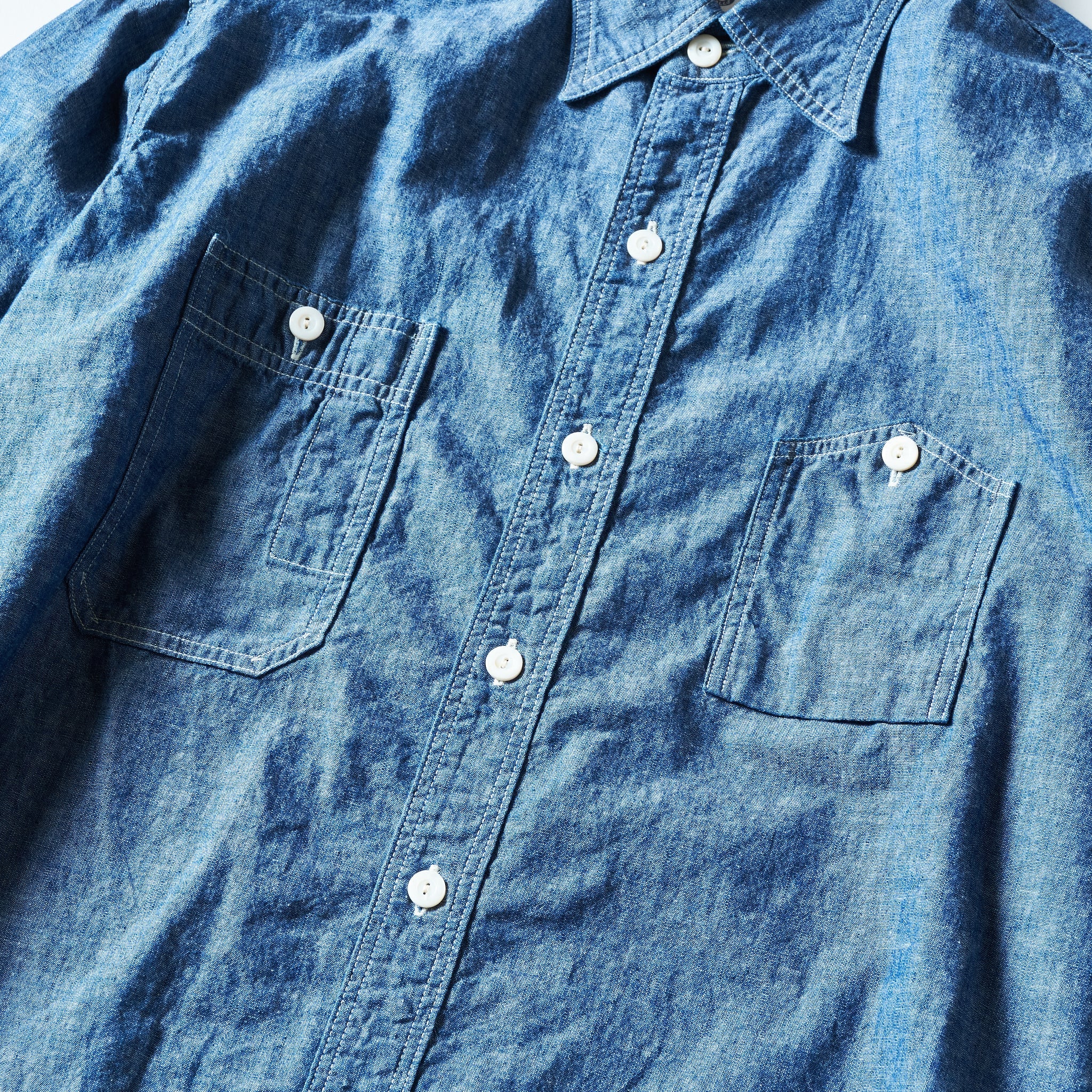 #1206S-CC No.6 Shirt S/S : classic chambray indigo