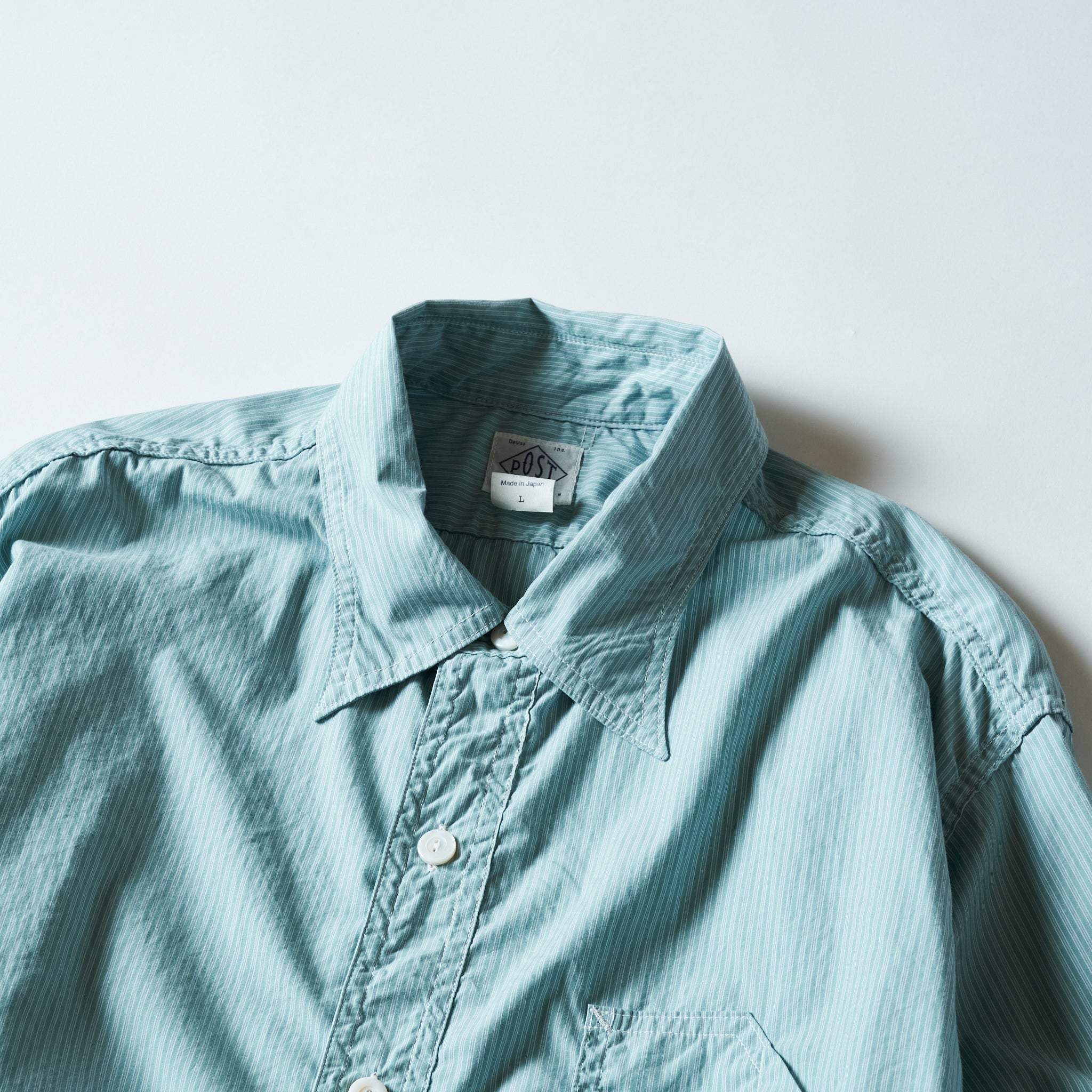 #1201C-SSG No.1 Shirt MV : stripe shirting green