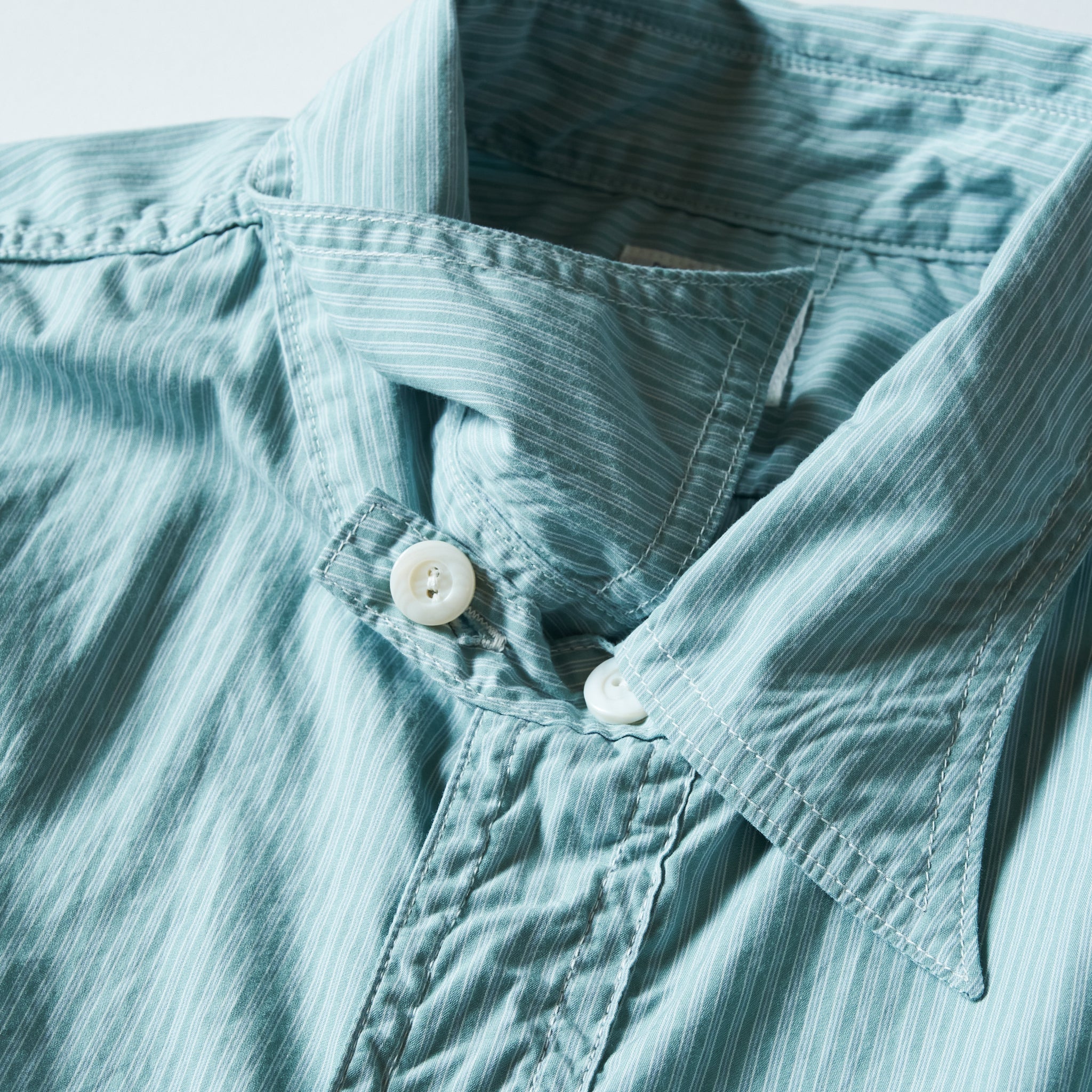 #1201C-SSG No.1 Shirt MV : stripe shirting green