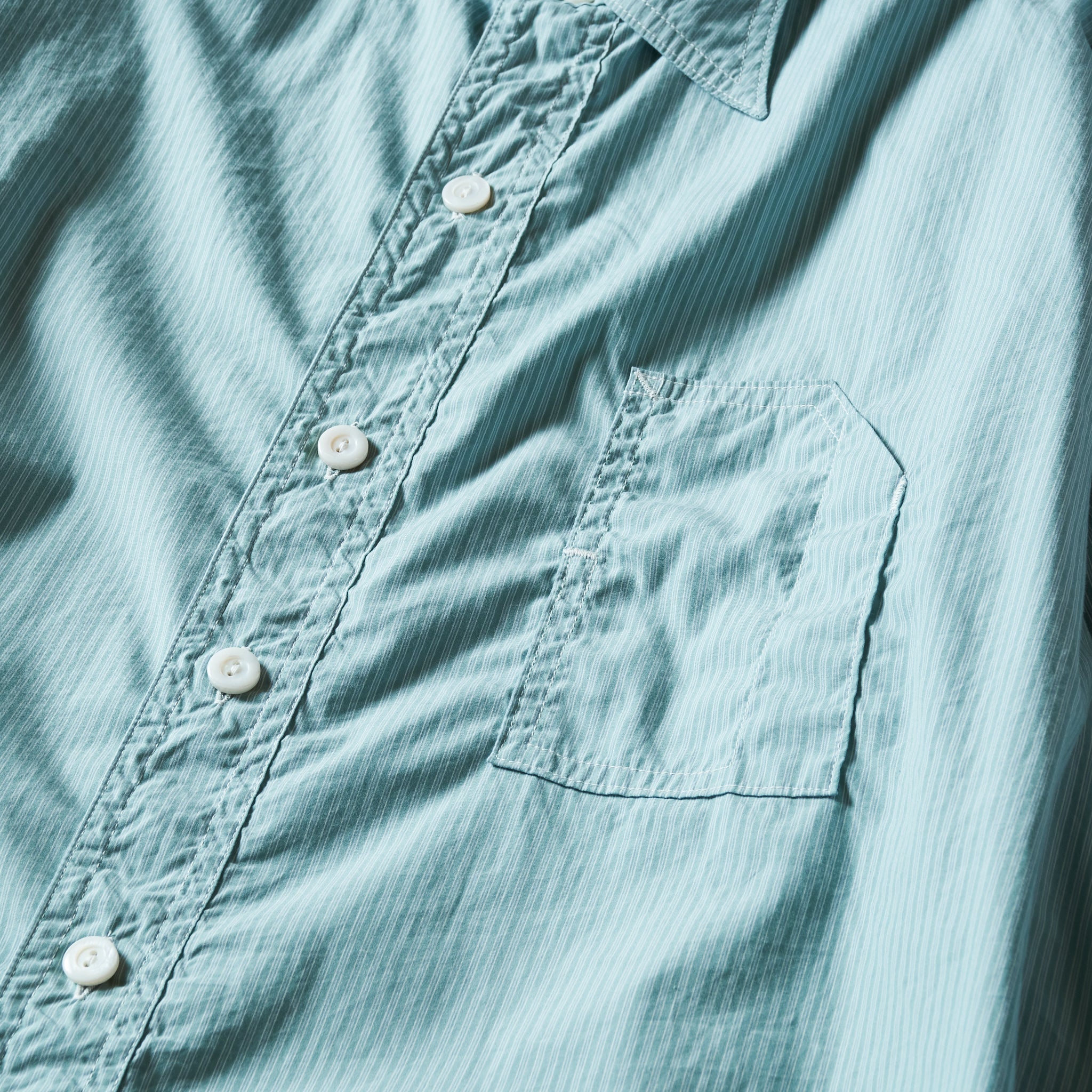#1201C-SSG No.1 Shirt MV : stripe shirting green