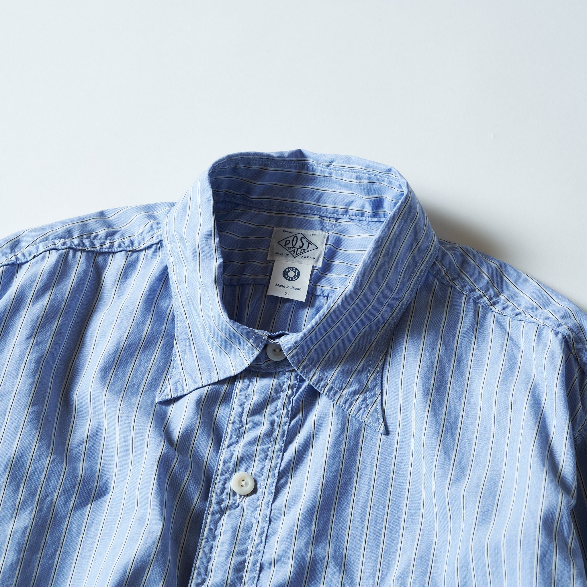 #1201C-SSB No.1 Shirt MV : stripe shirting blue