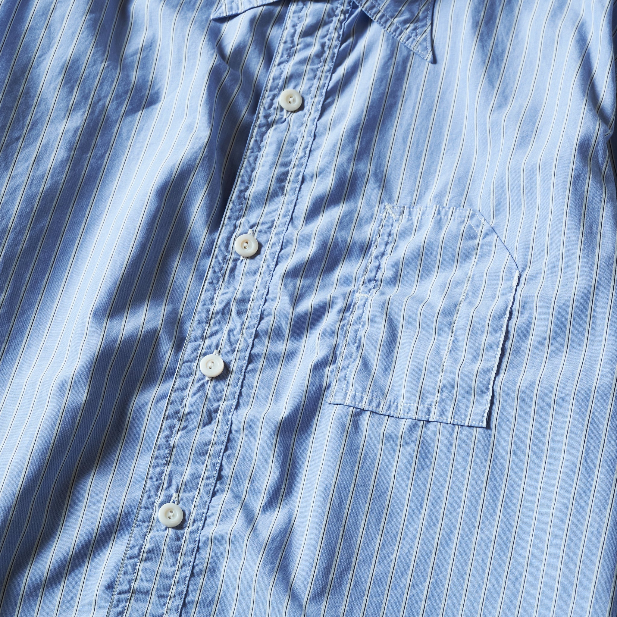 #1201C-SSB No.1 Shirt MV : stripe shirting blue
