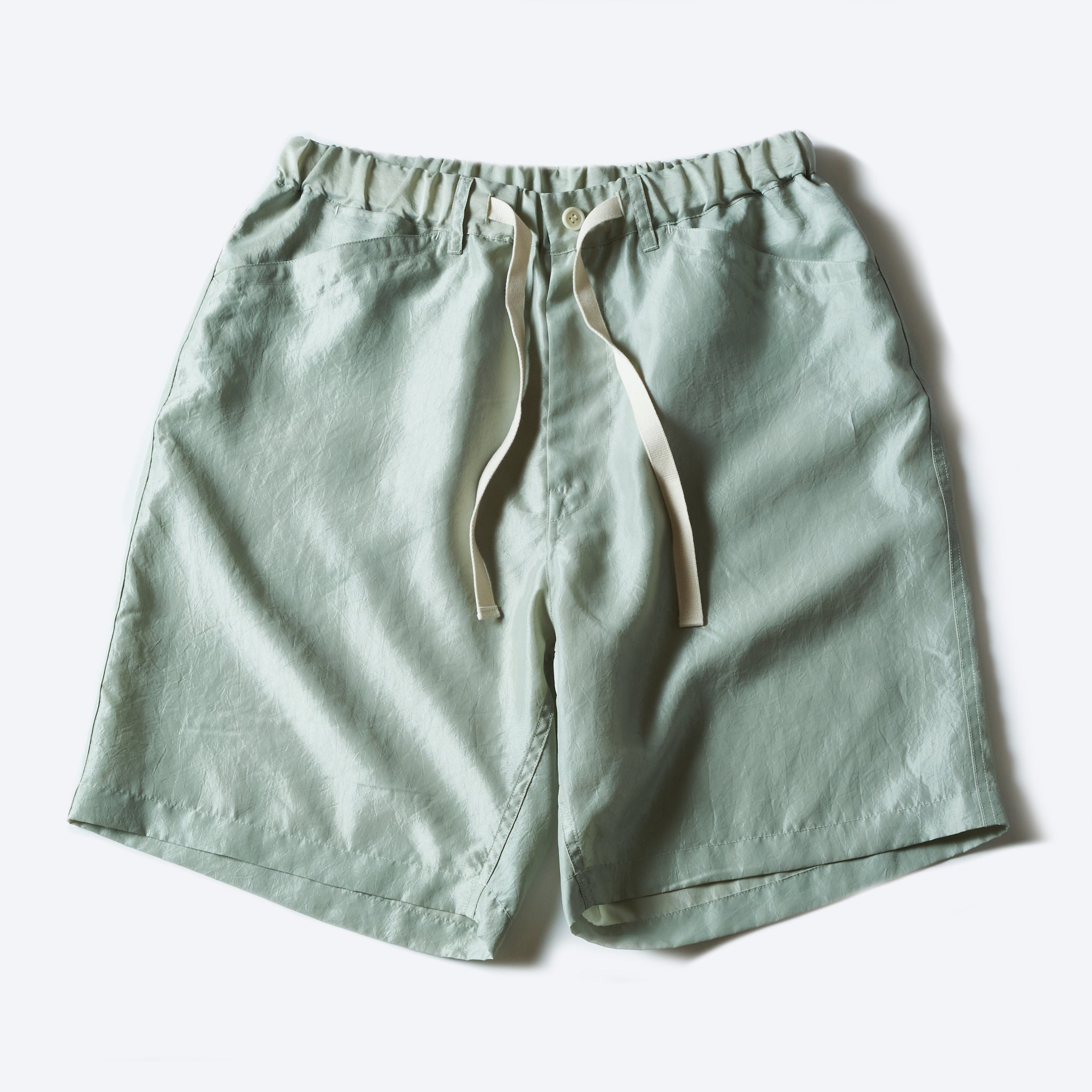 #3319S-MTG E-Z Chinois De Luxe Shorts : metallic taffeta green