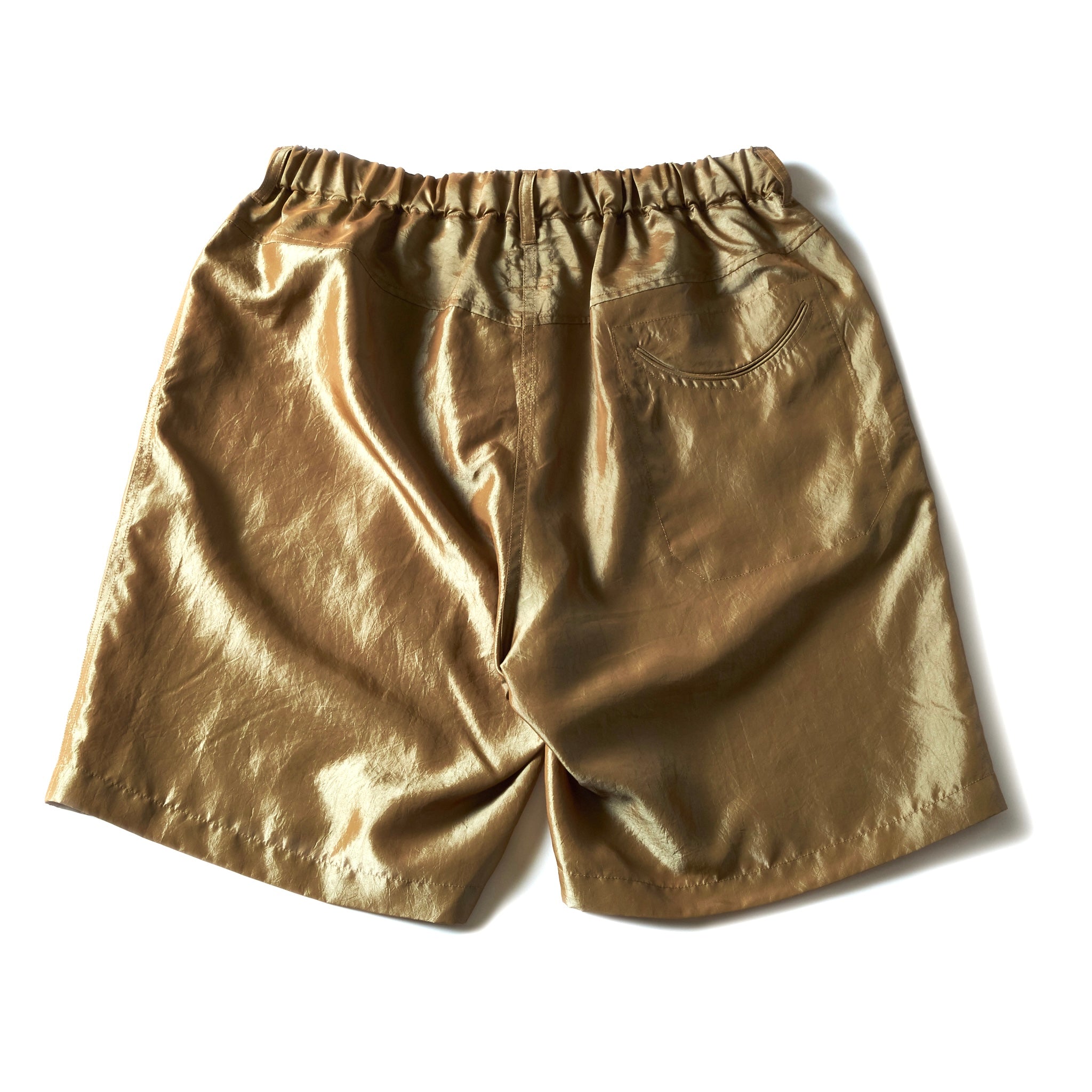 #3319S-MTK E-Z Chinois De Luxe Shorts : metallic taffeta khaki