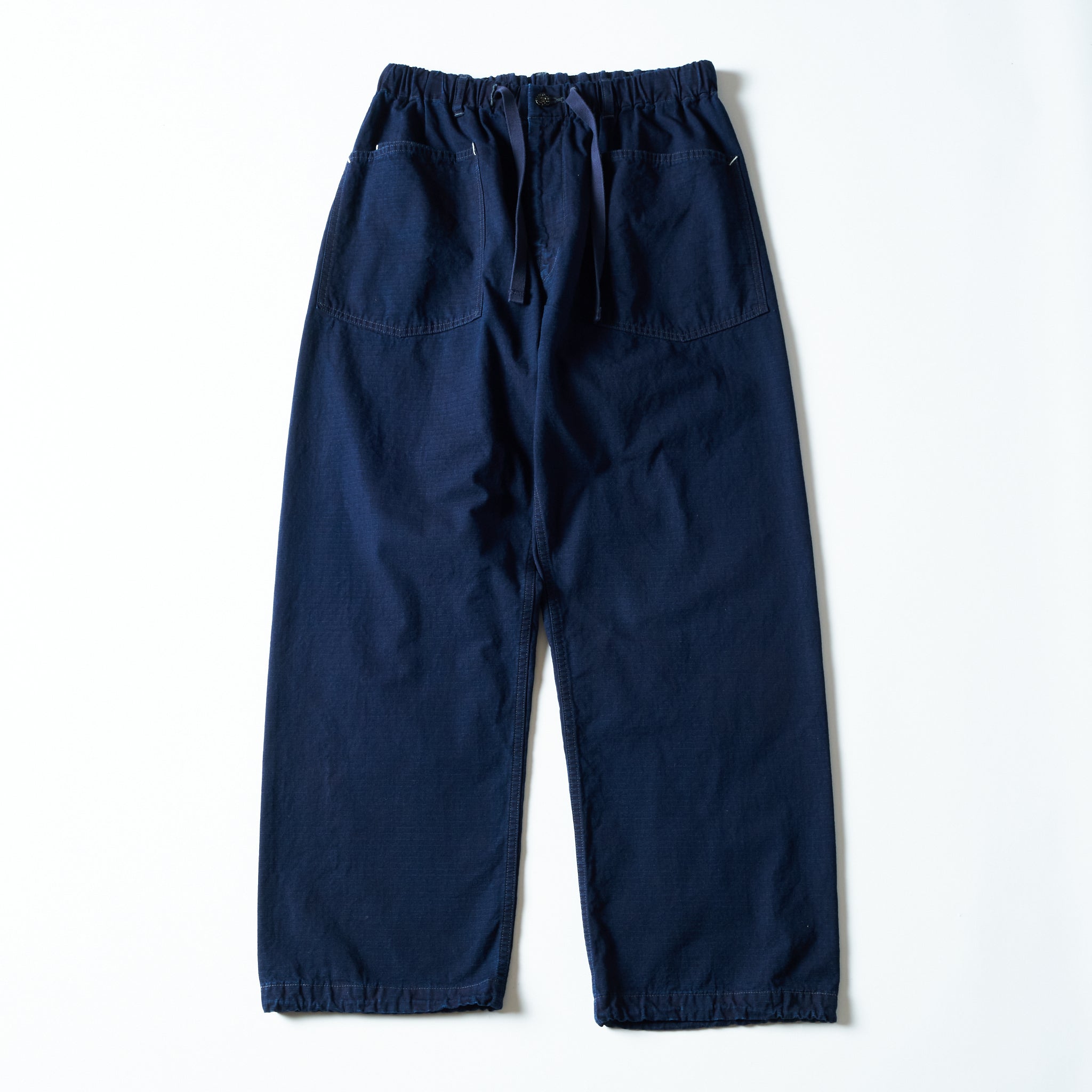 #3313-DRI E-Z ARMY-NAVY Pants 2 : cotton dobby ripstop indigo deep wash