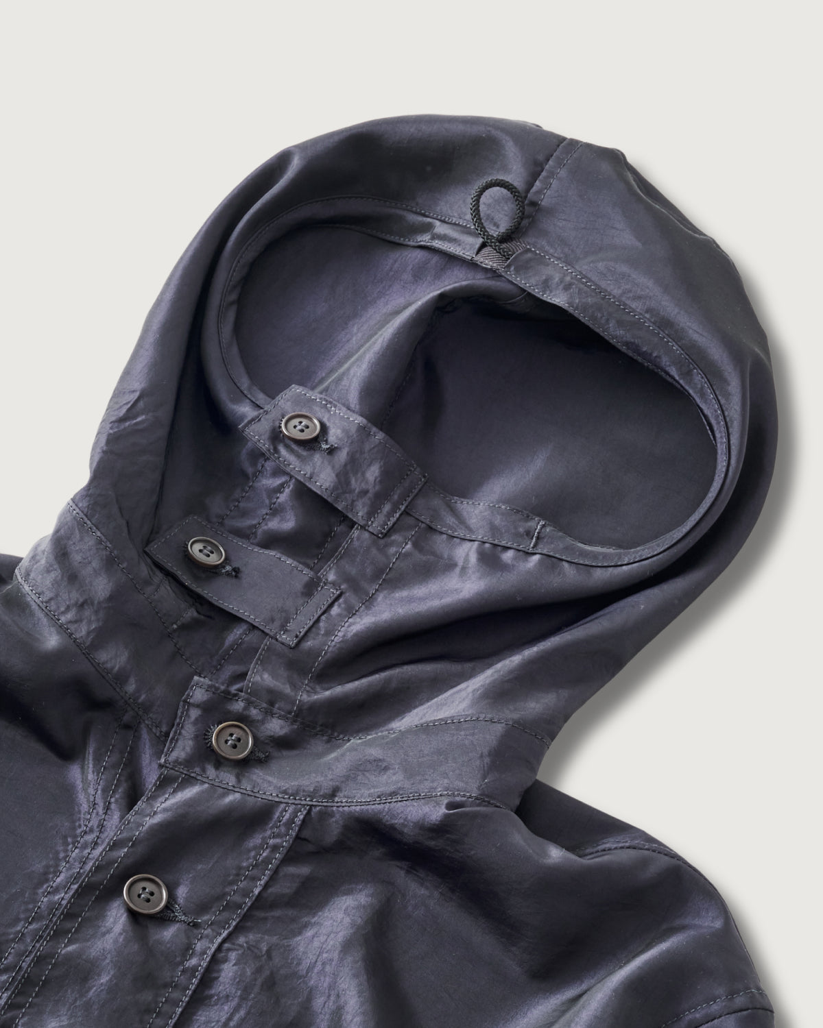 #3132-MTN CRAFTMASTER Hoody : metallic taffeta dark navy