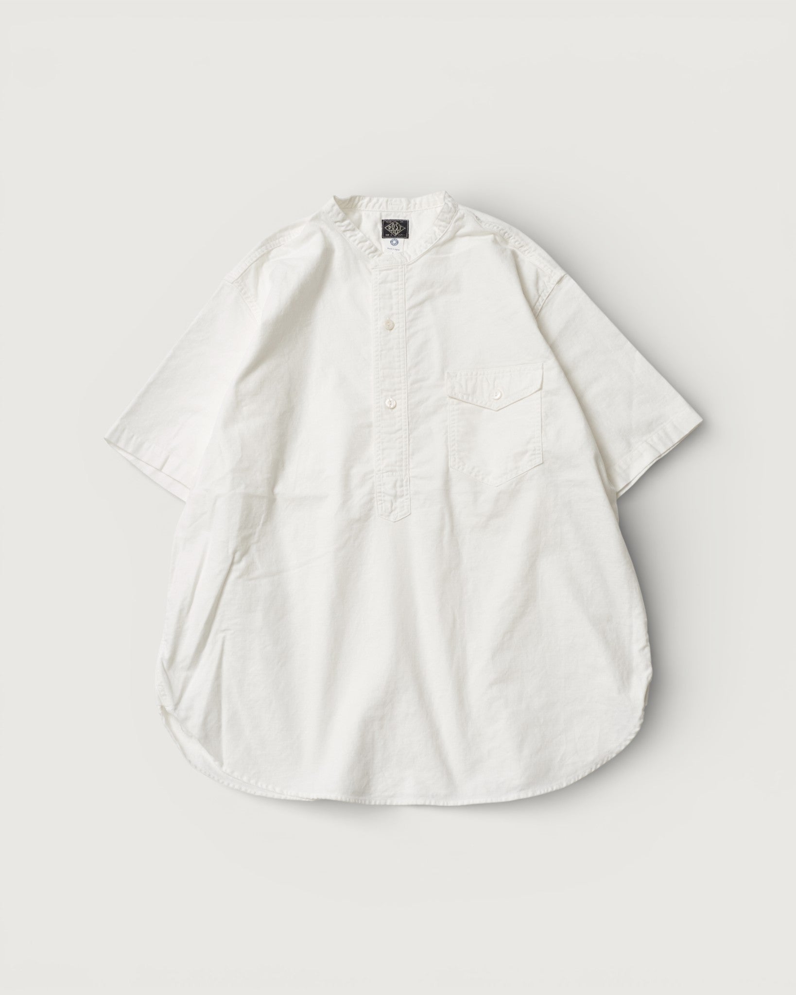 #3213SB-PCW NAVY CUT~Band S/S : Panama cloth white