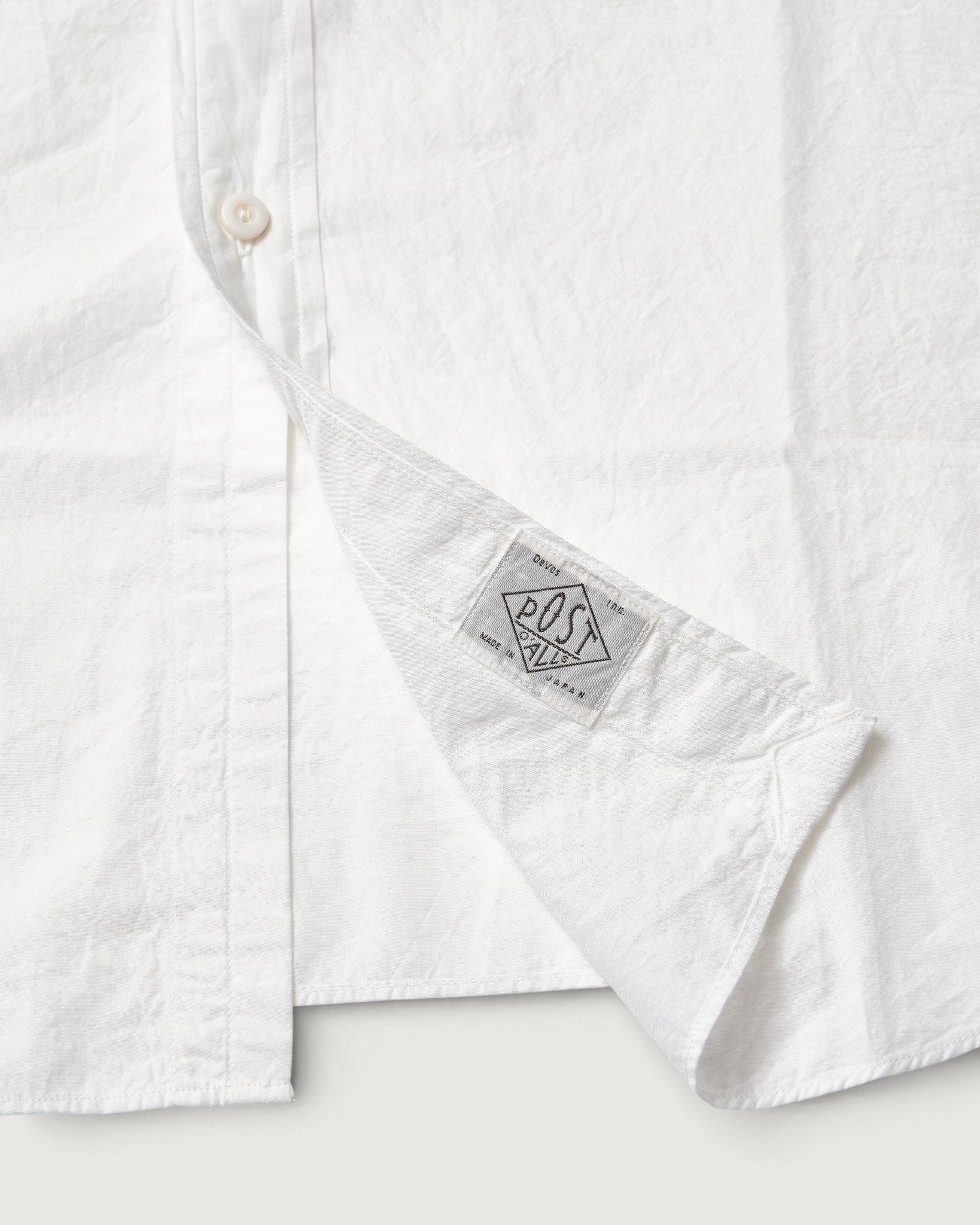 #3232B-HBW Original BL Band Collar Shirt : high count broadcloth white