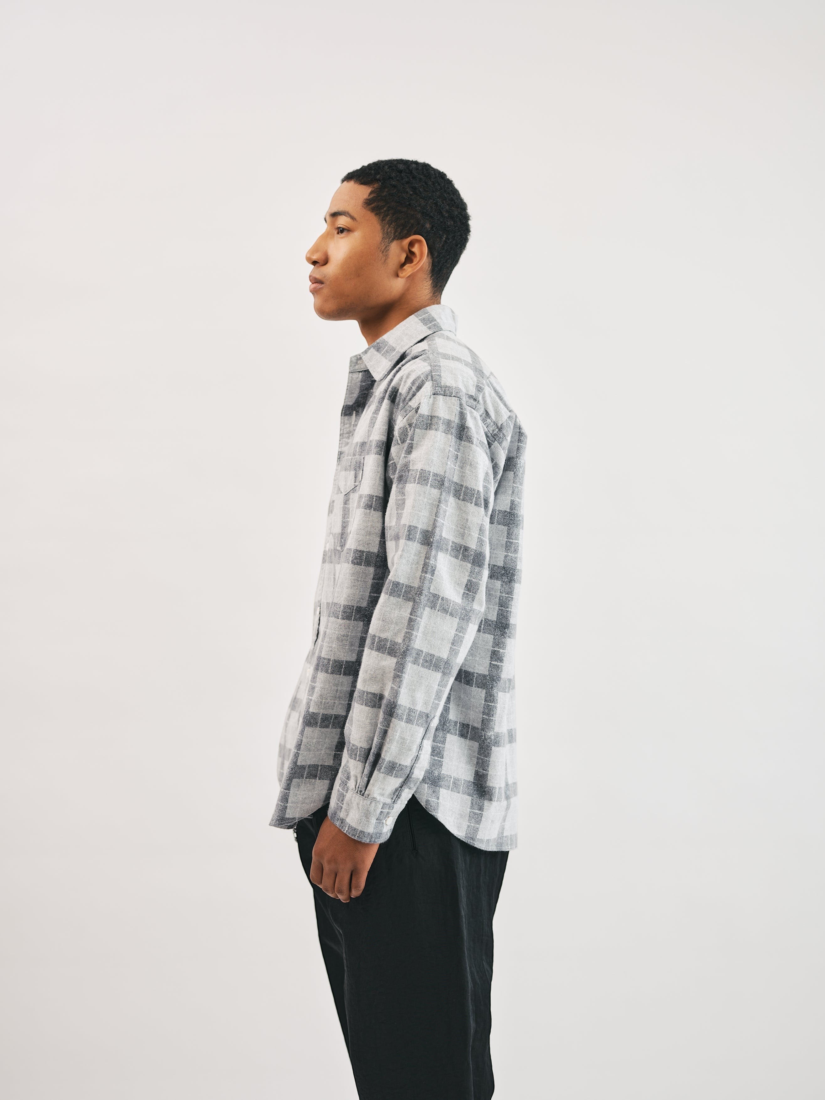 #3234-PF1 Rounder : printed cotton flannel ash