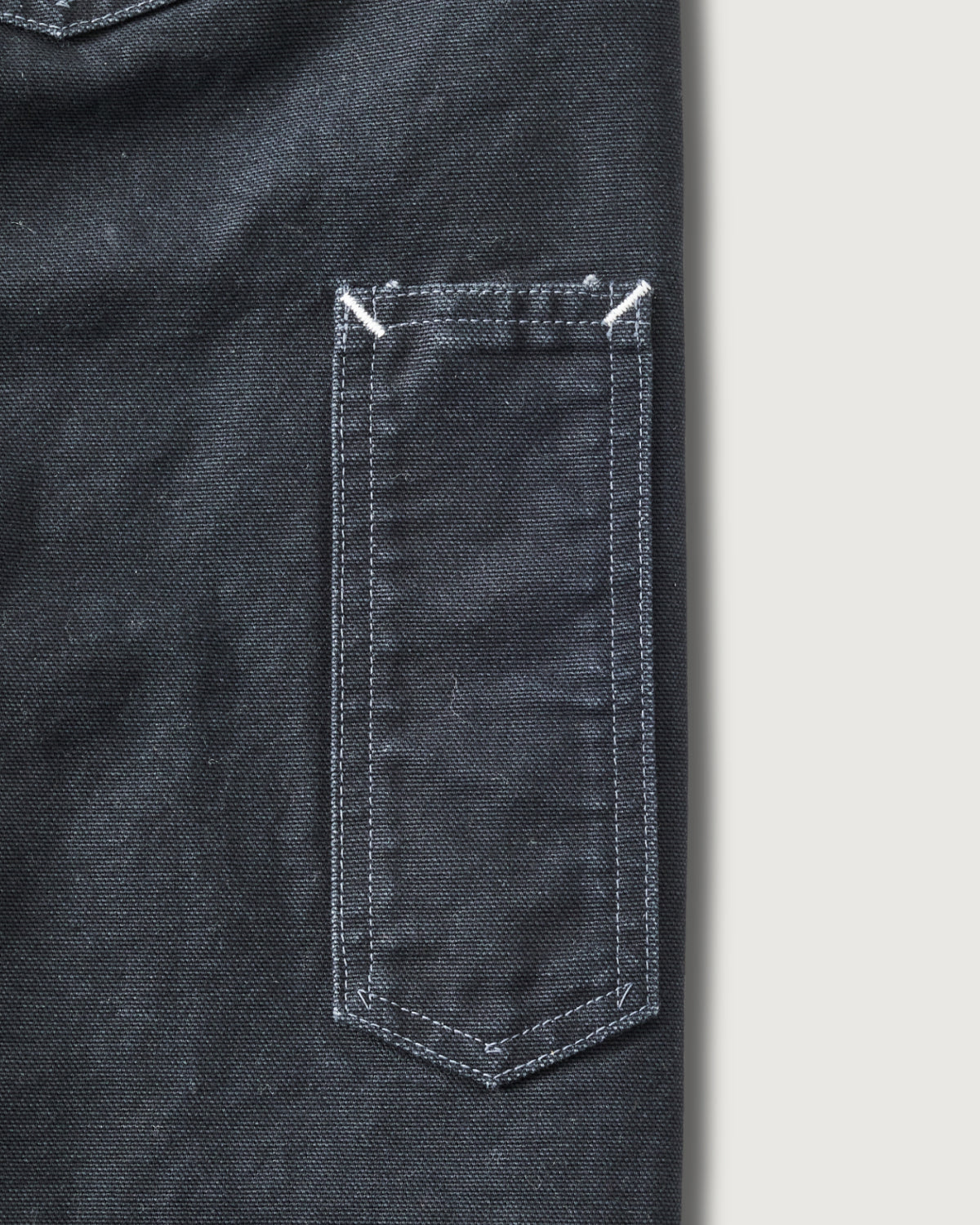 #3401-PCB POST 46 Overalls : pigment dyed canvas washed black