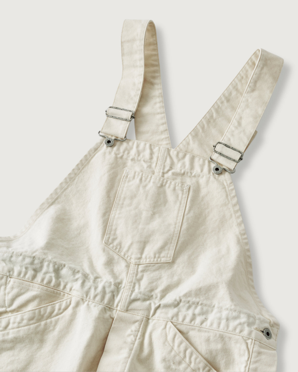 #3401-PCN POST 46 Overalls : pigment dyed canvas washed natural