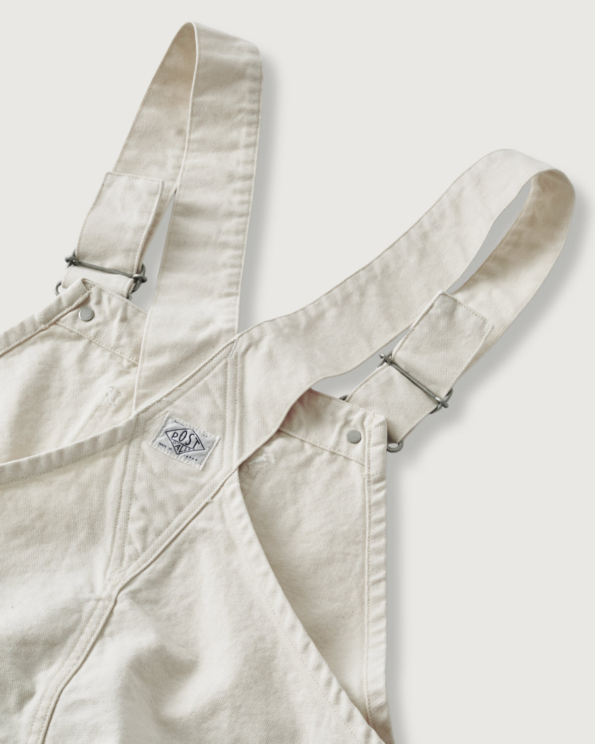 #3401-PCN POST 46 Overalls : pigment dyed canvas washed natural