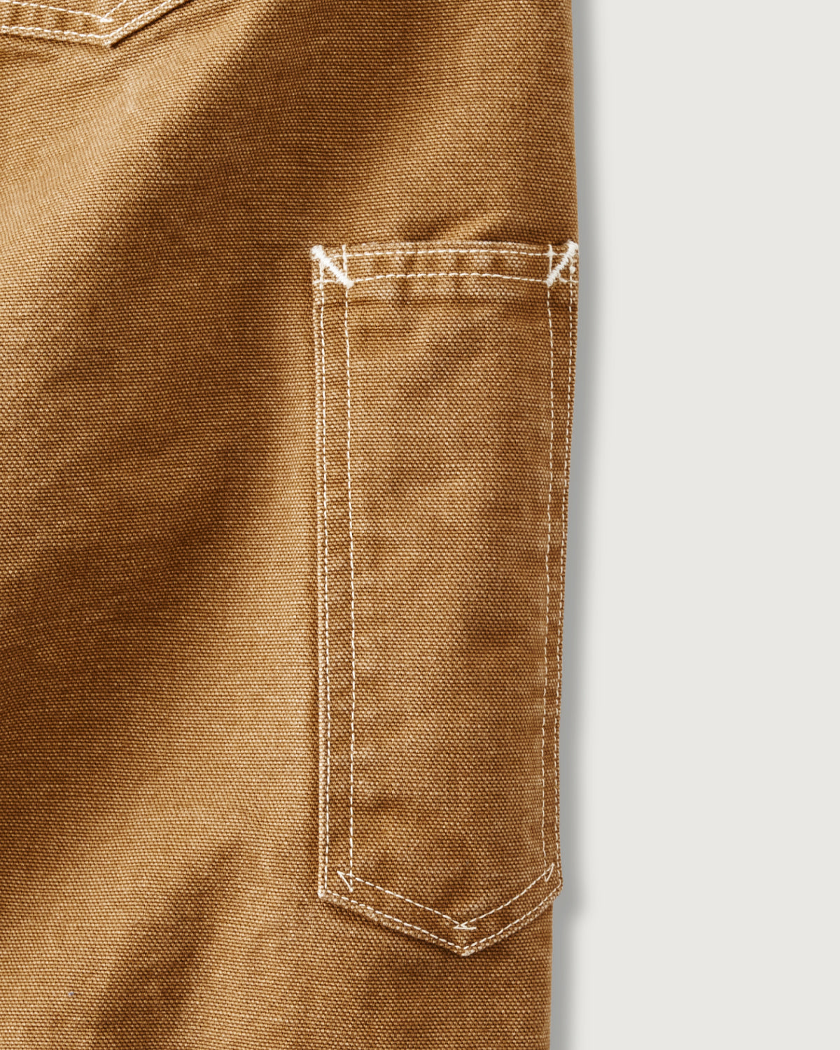 #3401-PCR POST 46 Overalls : pigment dyed canvas washed brown