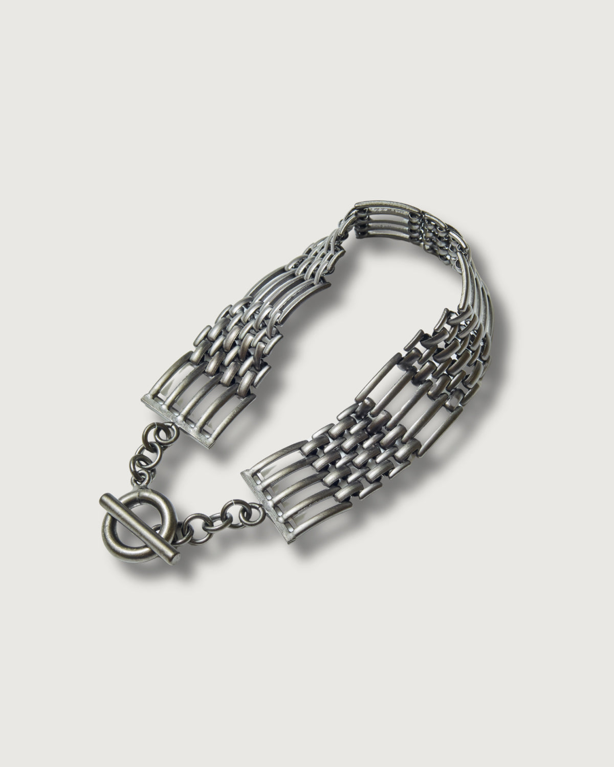 #3911-PB3 POST Bracelet #3 : brass flat black