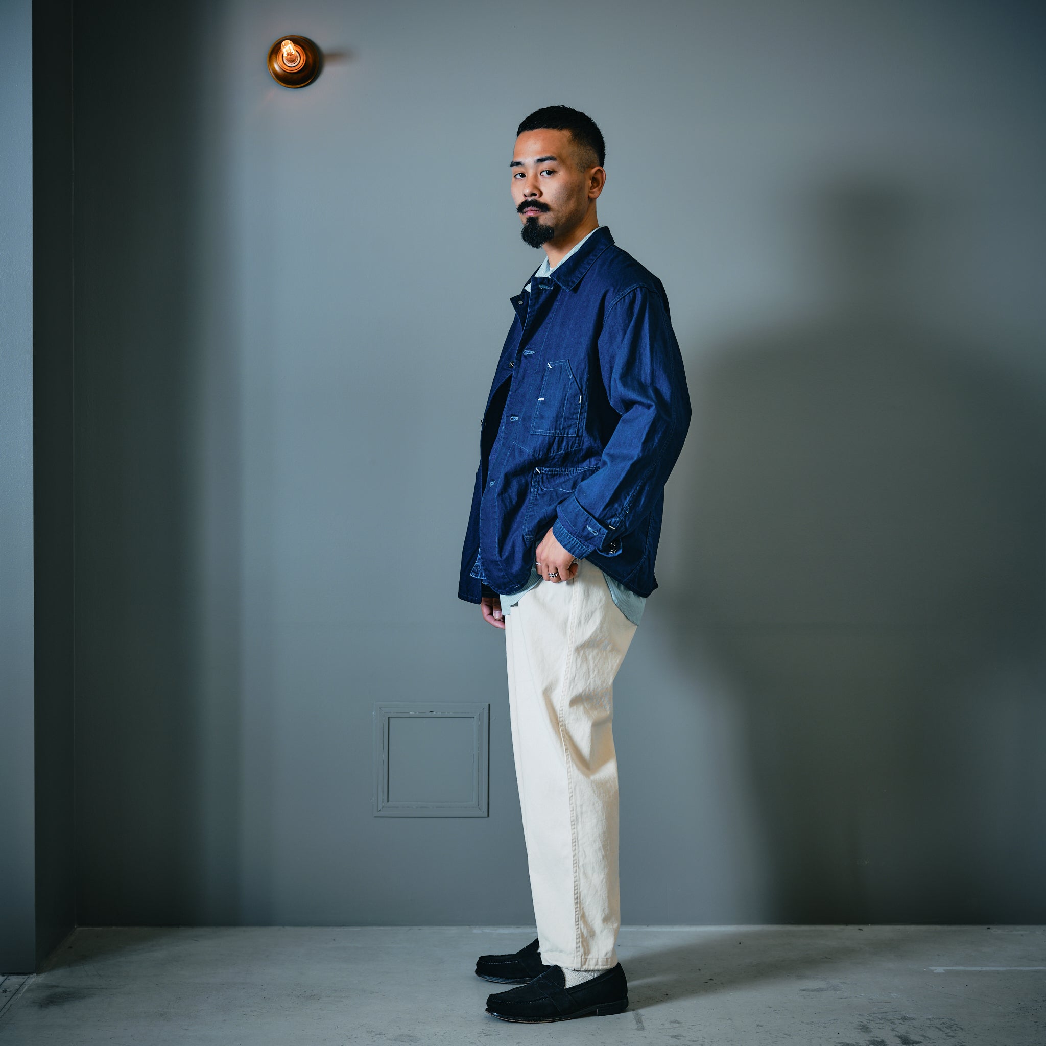 #1201C-SSG No.1 Shirt MV : stripe shirting green