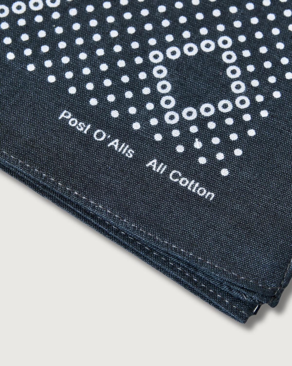 #4002-C Bean POST Bandana Hankie : bean charcoal 45 x 45