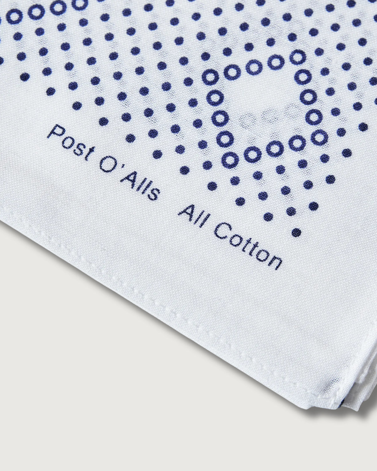 #4002-W Bean POST Bandana Hankie : bean white 45 x 45