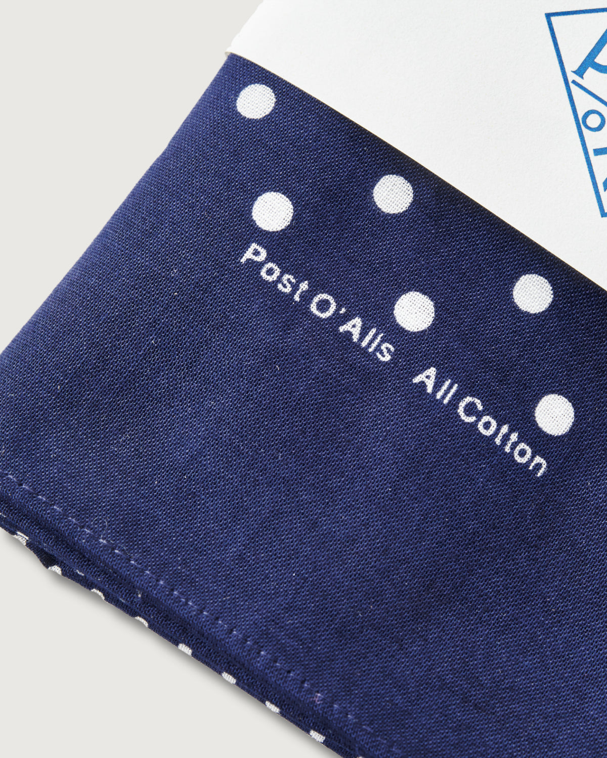 #4005-NW POST Bandana Hankie original 1993 design : cotton sheeting navy/white 45 x 45