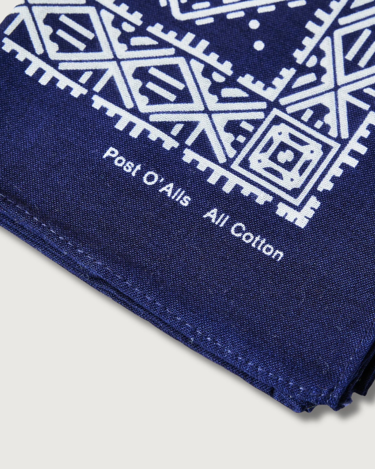 #4007-N Stitch POST Bandana Hankie : stitch navy 45 x 45