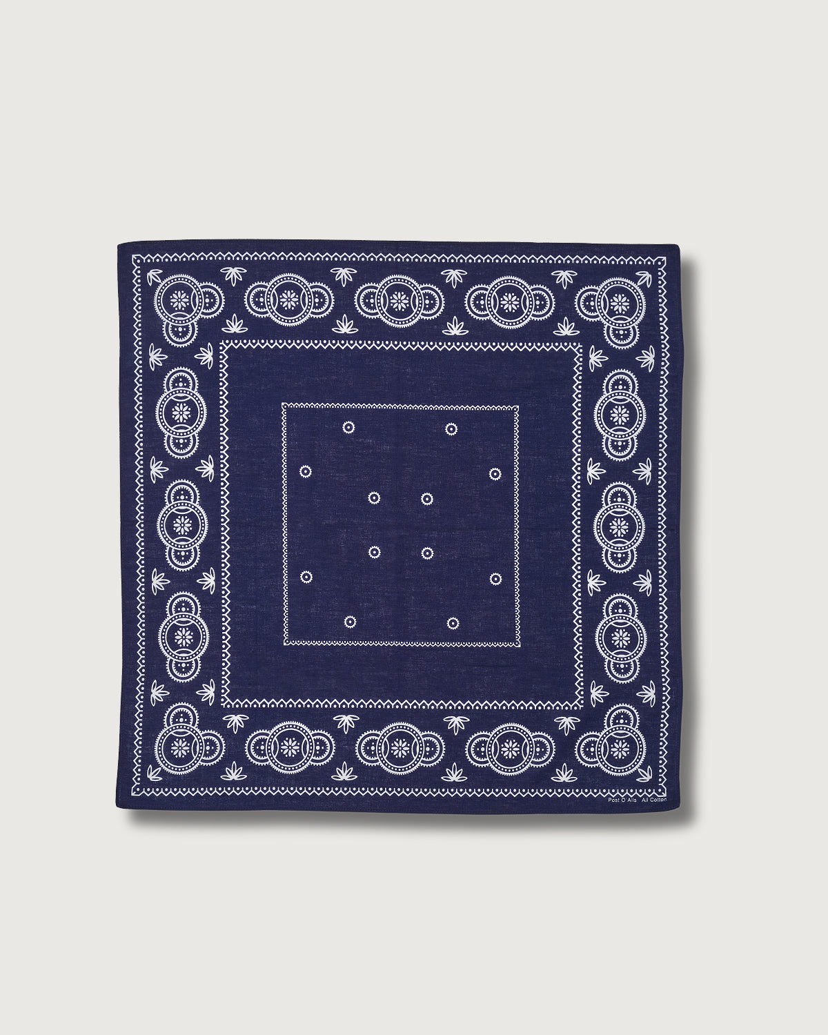 #4008-N Weed POST Bandana Hankie : weed navy 45 x 45