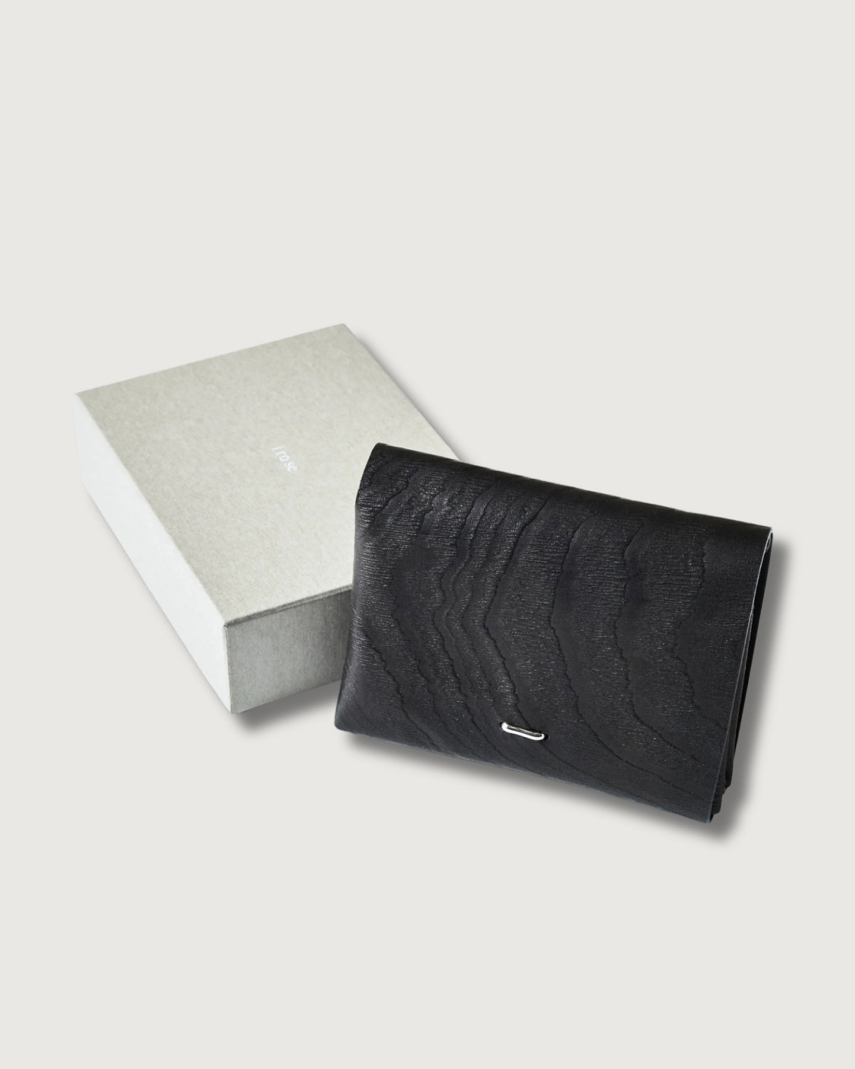 #4211-PLB Plywood Leather Wallet : cow leather black