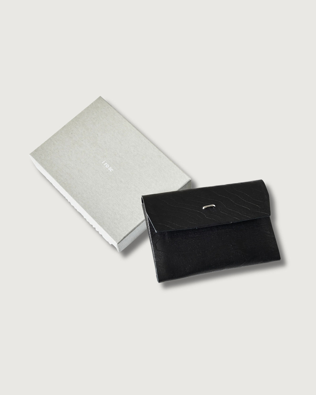 #4212-PLB Plywood Leather Card Case : cow leather black