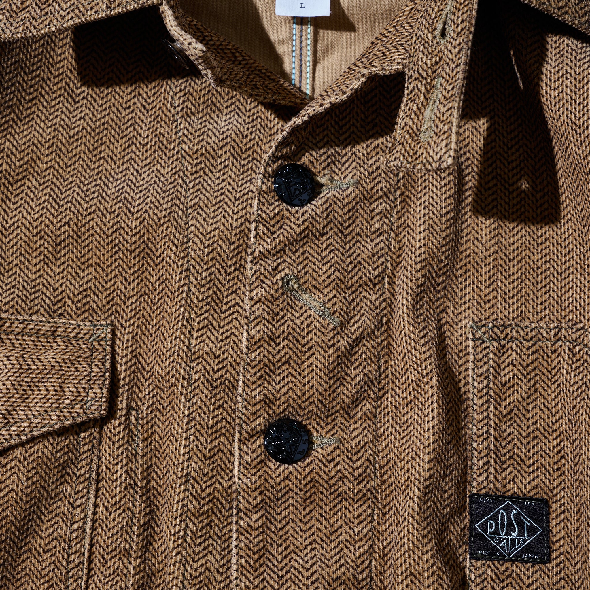 #1102-HCB Engineers' Jacket : herringbone print corduroy brown