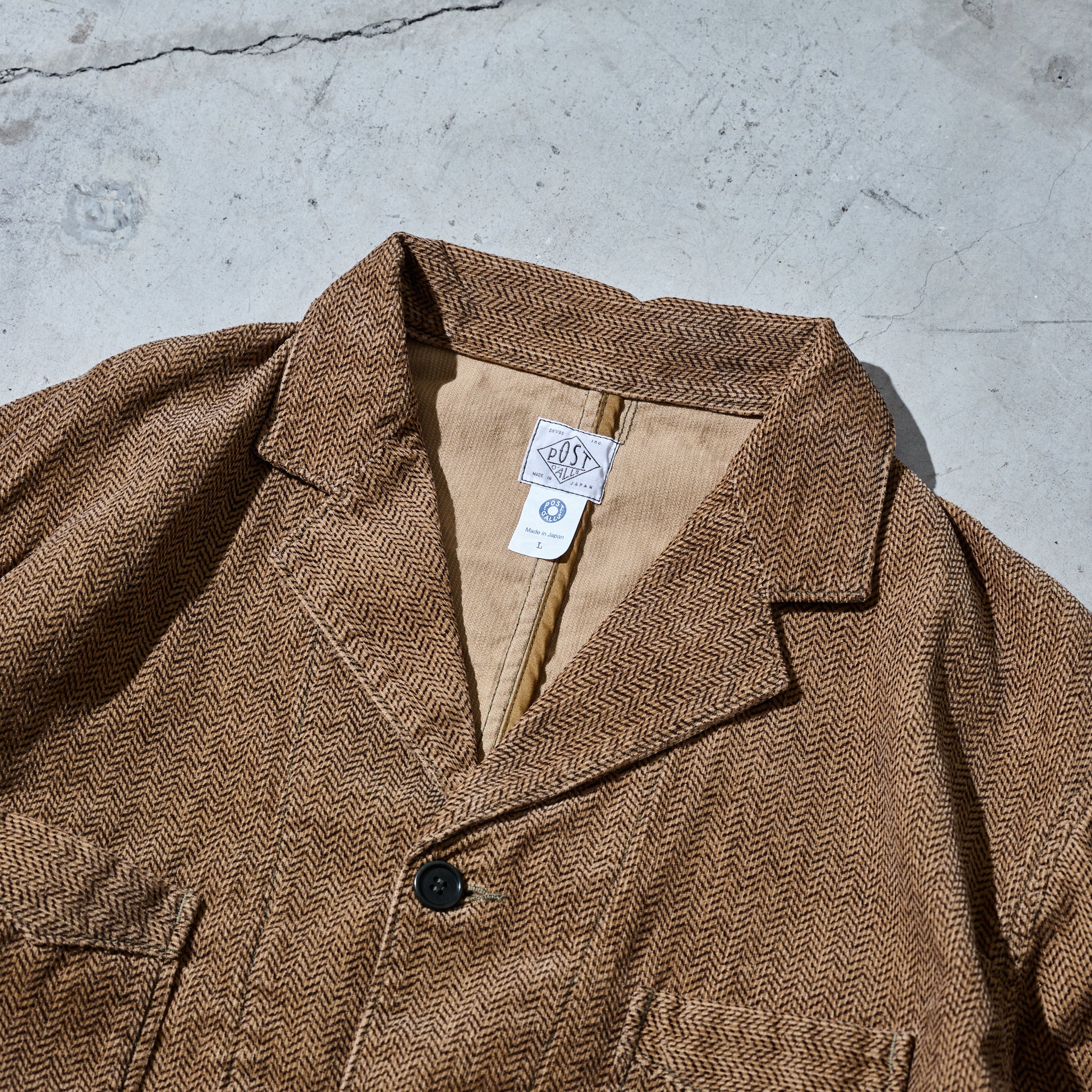 #3116B-HCB OK Rider 5 : herringbone print corduroy brown