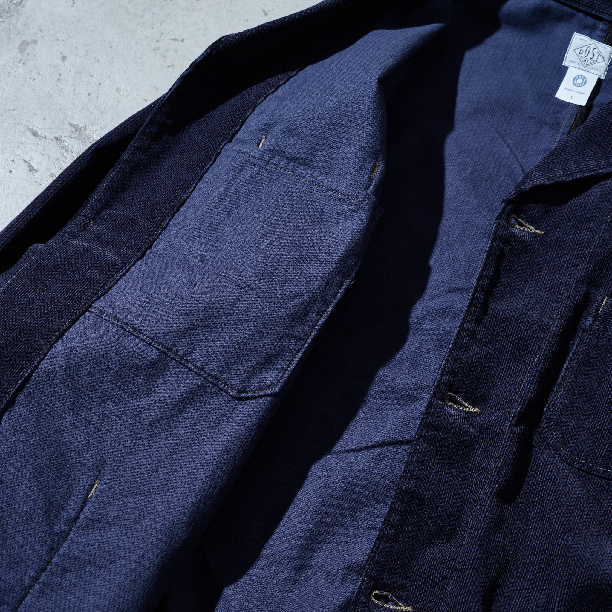 #3116B-HCN OK Rider 5 : herringbone print corduroy navy