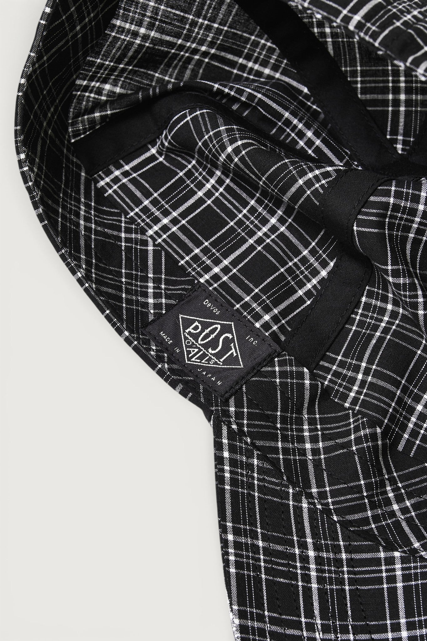 #3903-CBC POST Ball Cap : cotton broadcloth black check