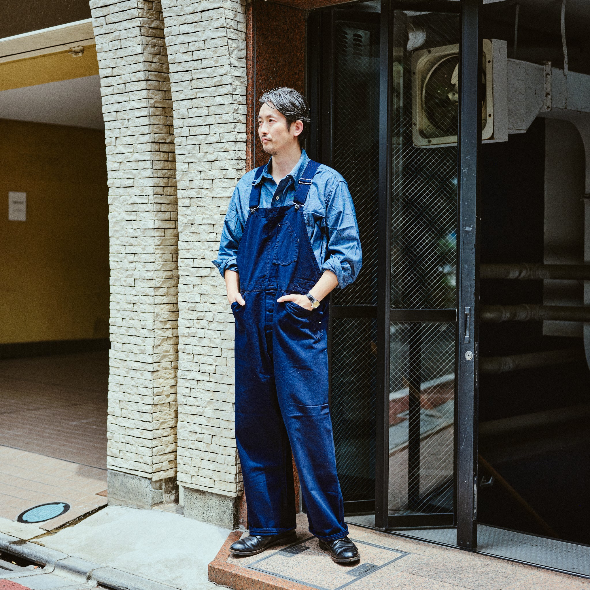 #1401-FTI No.1 Overalls : flat twill indigo